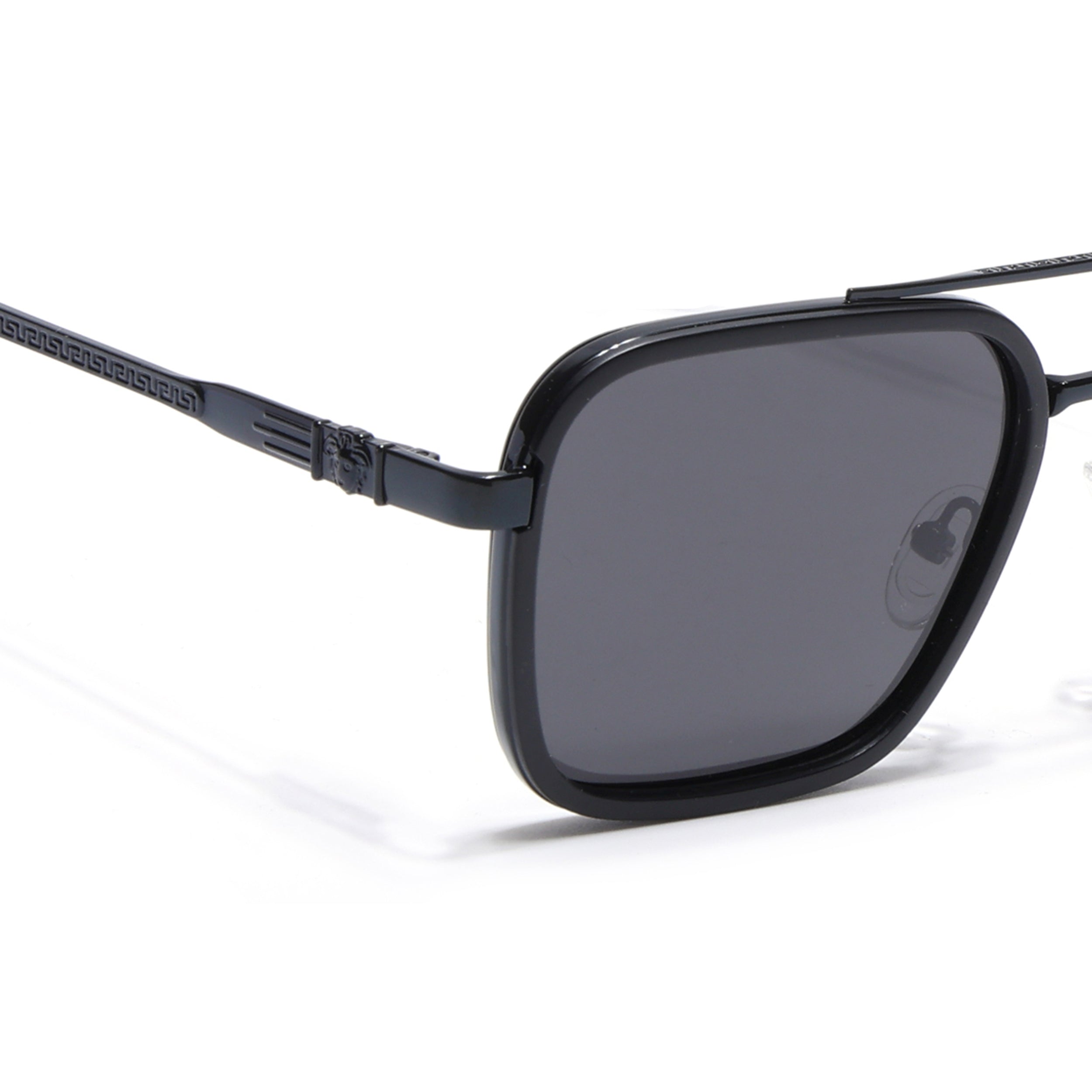 Square Polarized Sunglasses for Men & Women (Black Lens | Black Frame - VOYLB03-C1)