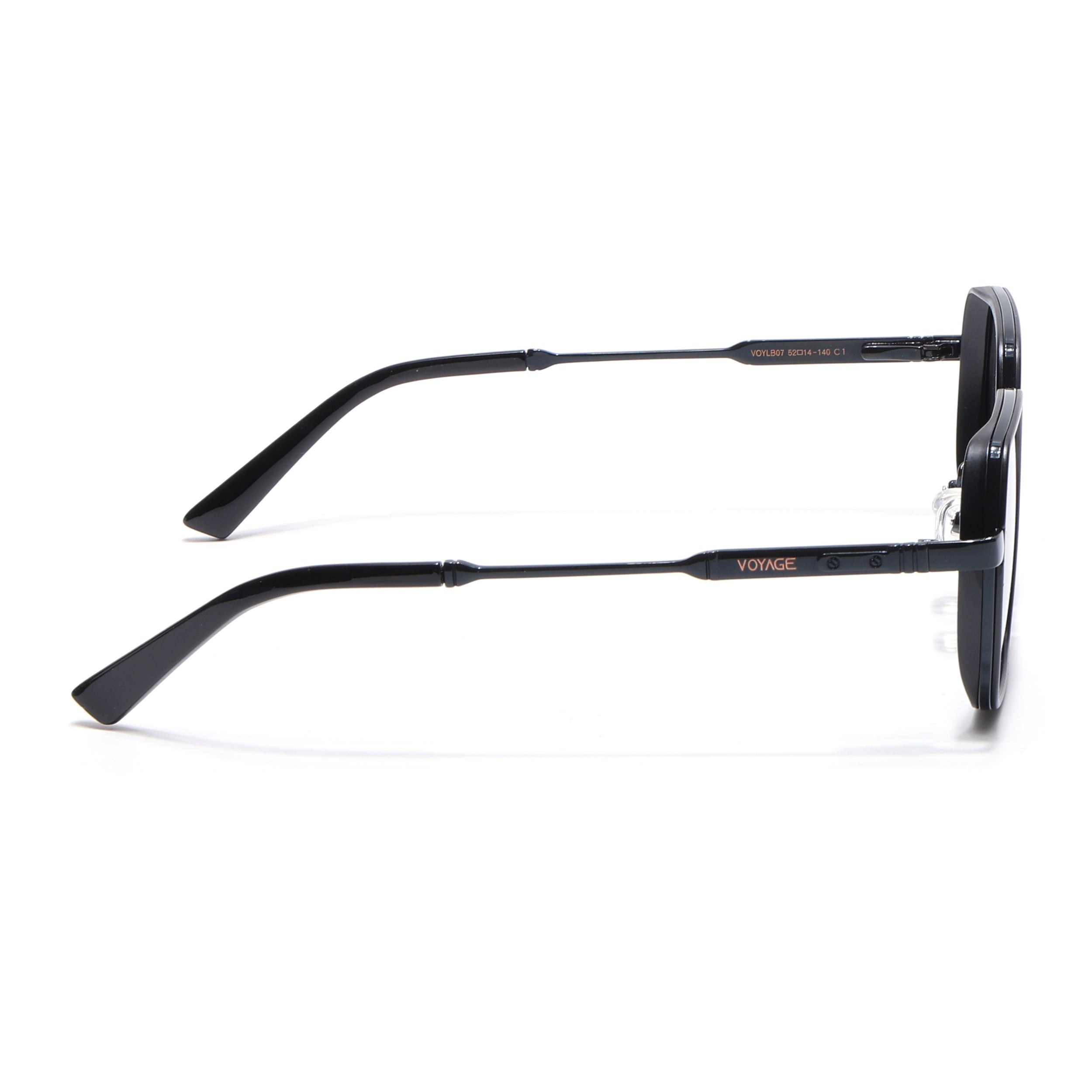 Square Polarized Sunglasses for Men & Women (Black Lens | Black Frame - VOYLB07-C1)