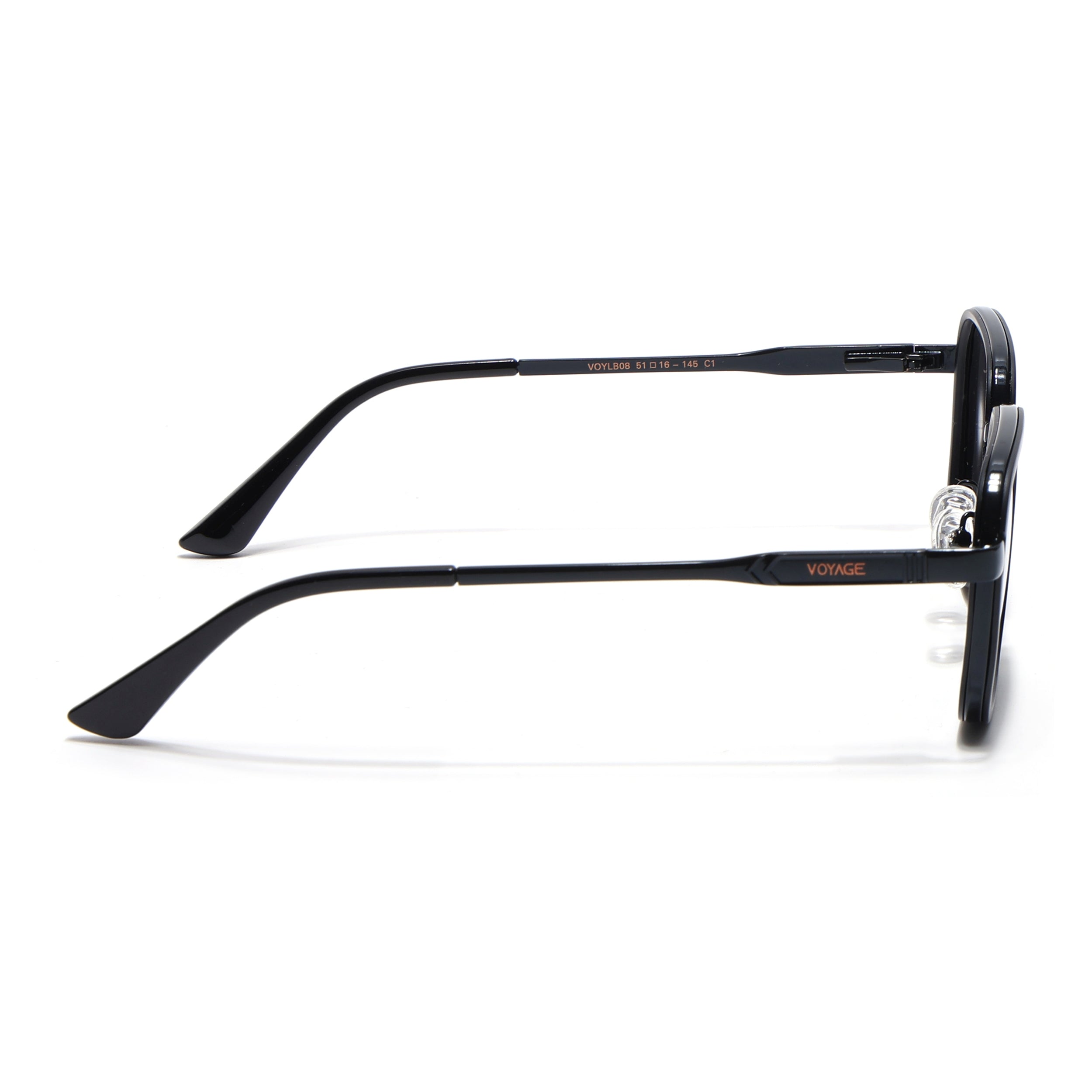 Square Polarized Sunglasses for Men & Women (Black Lens | Black Frame - VOYLB08-C1)