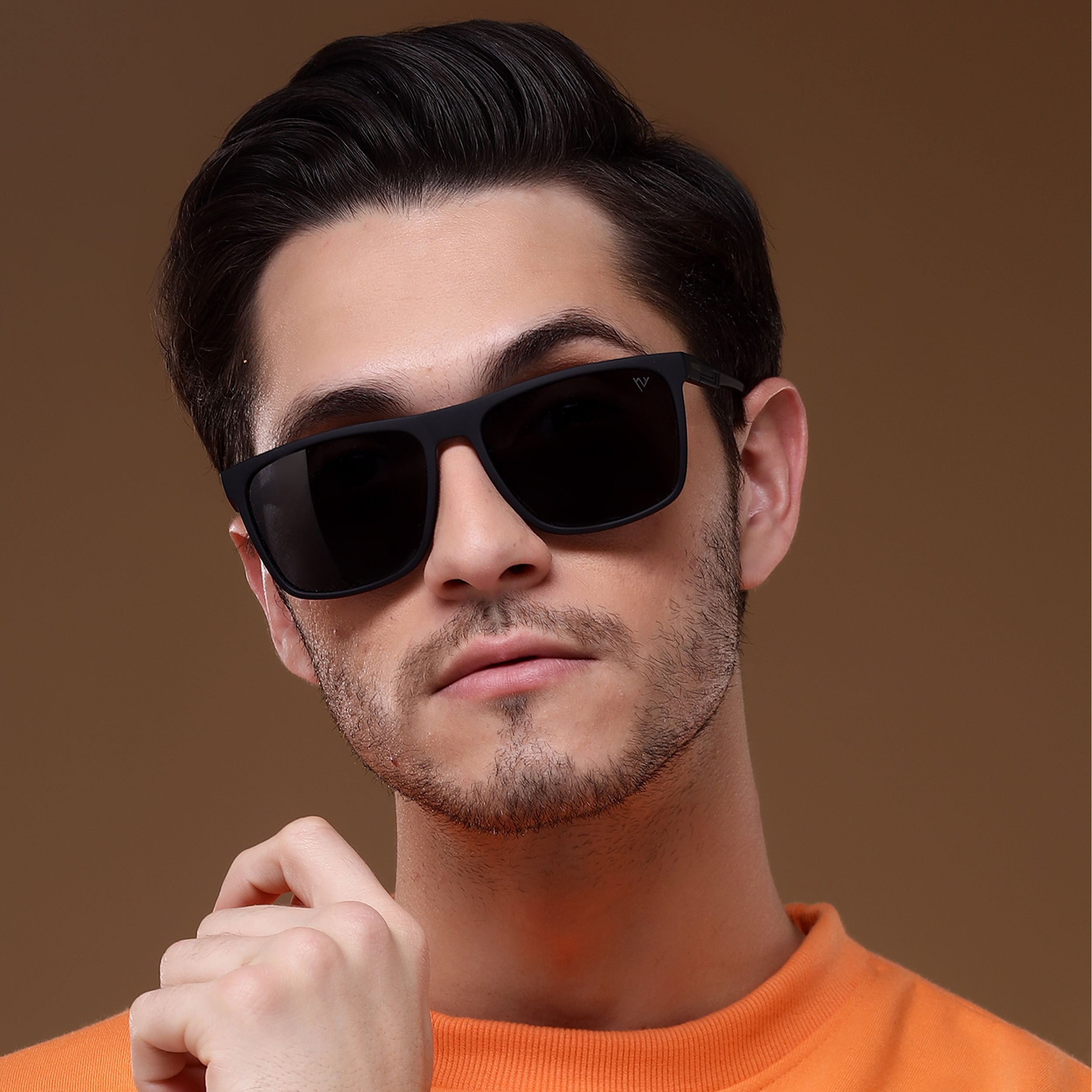 Dunk Matte Black Wayfarer Polarized Sunglasses | Black Lens - PMG5248