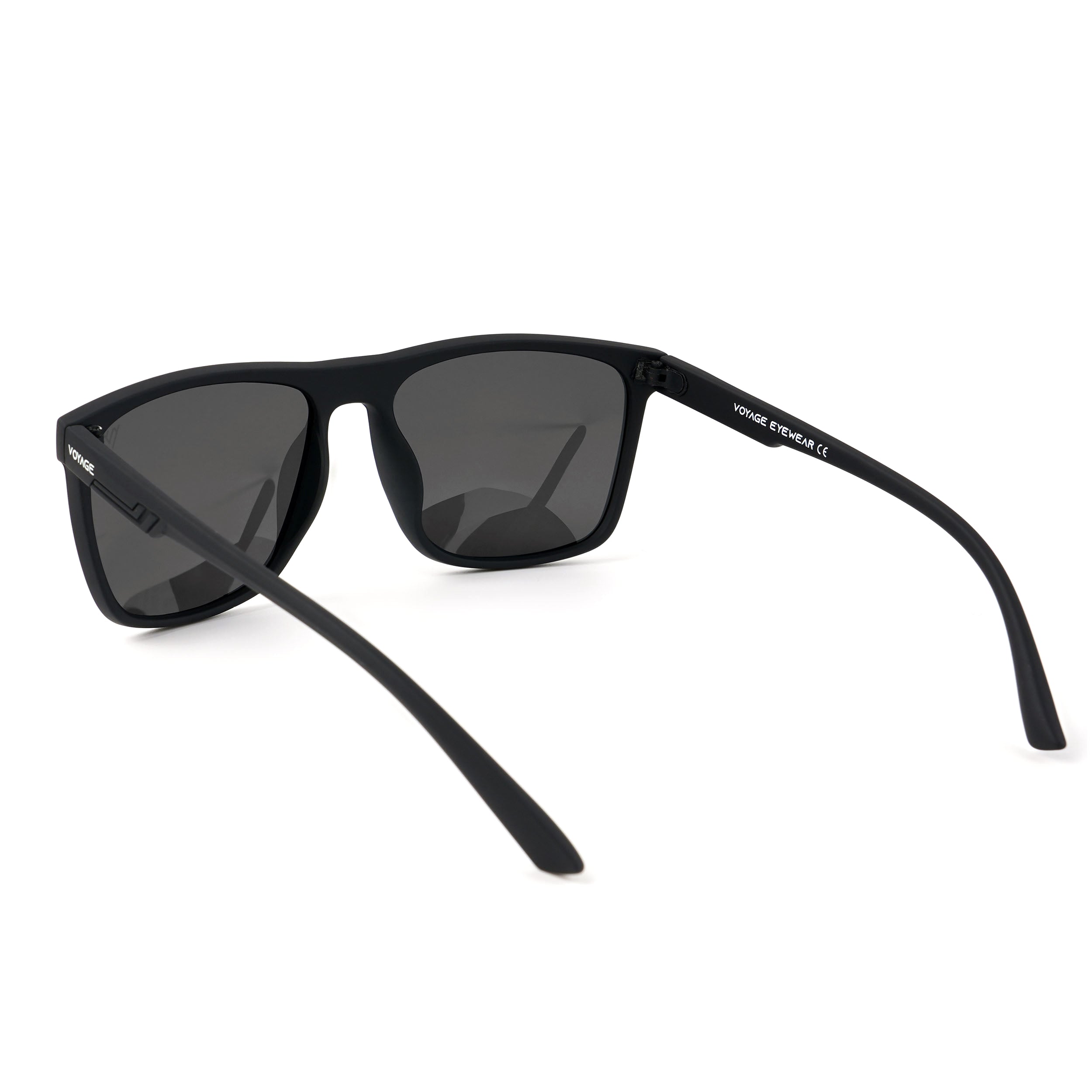 Dunk Matte Black Wayfarer Polarized Sunglasses | Black Lens - PMG5248