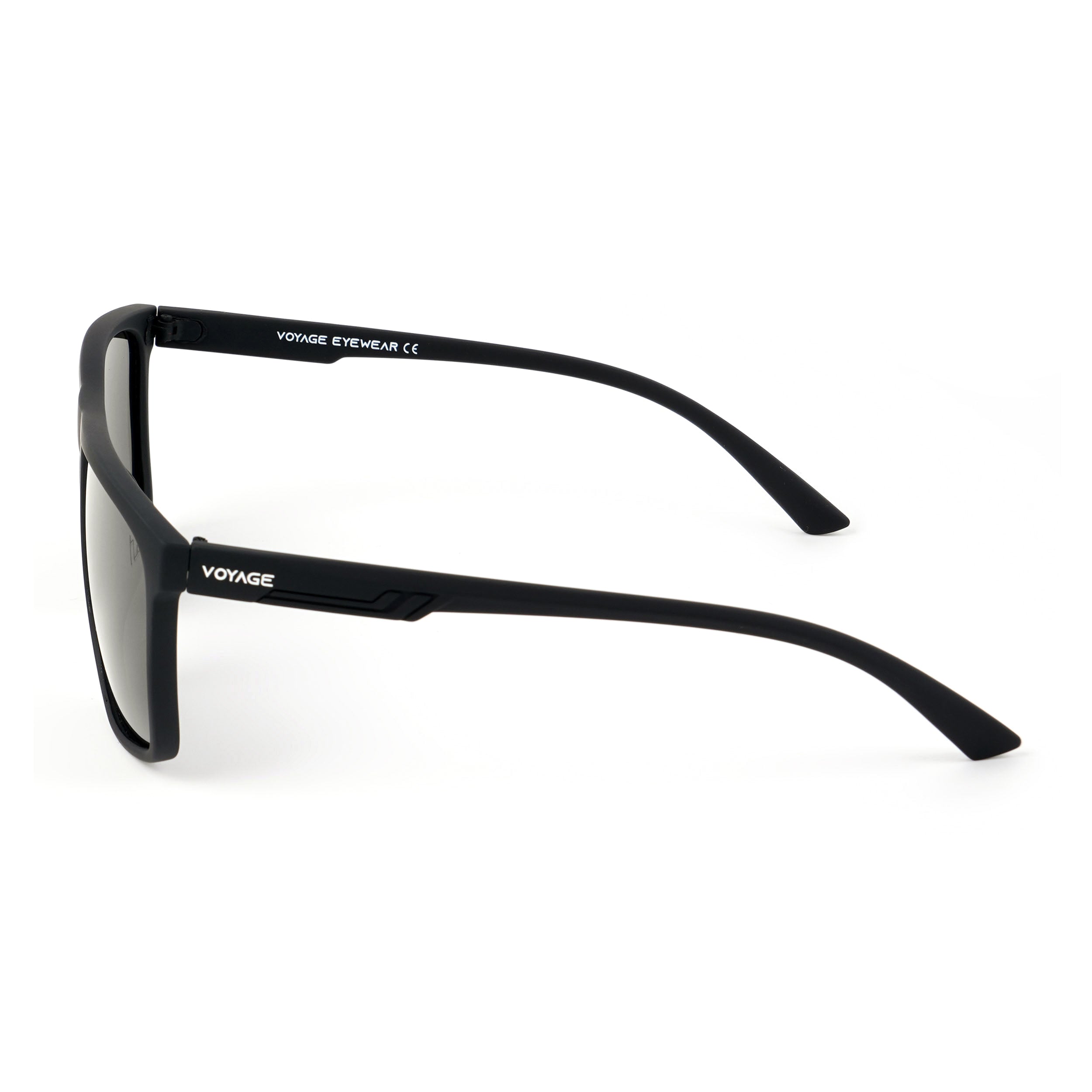 Dunk Matte Black Wayfarer Polarized Sunglasses | Black Lens - PMG5248