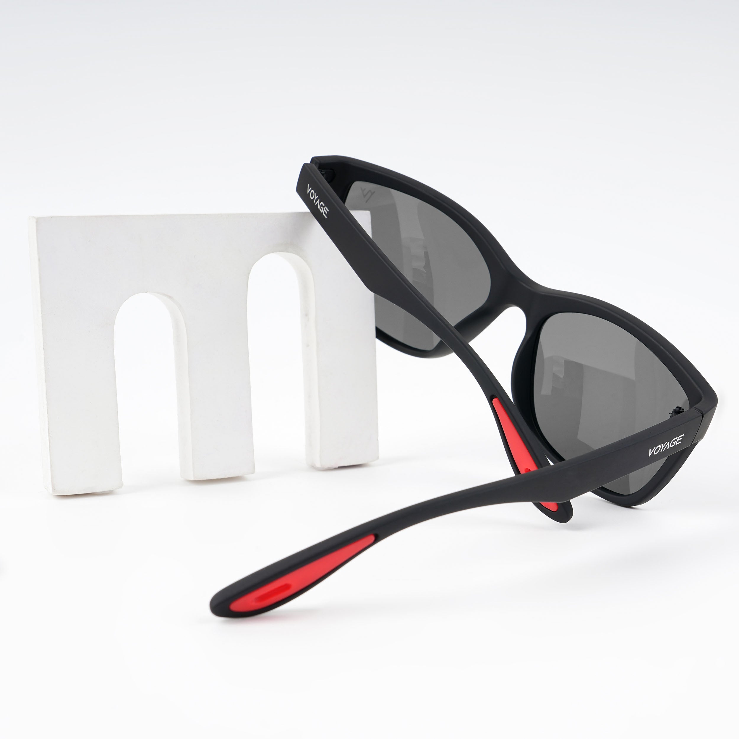 Voyage Exclusive Wayfarer Polarized Sunglasses for Men & Women (Black Lens | Matt Black Frame - PMG5253)