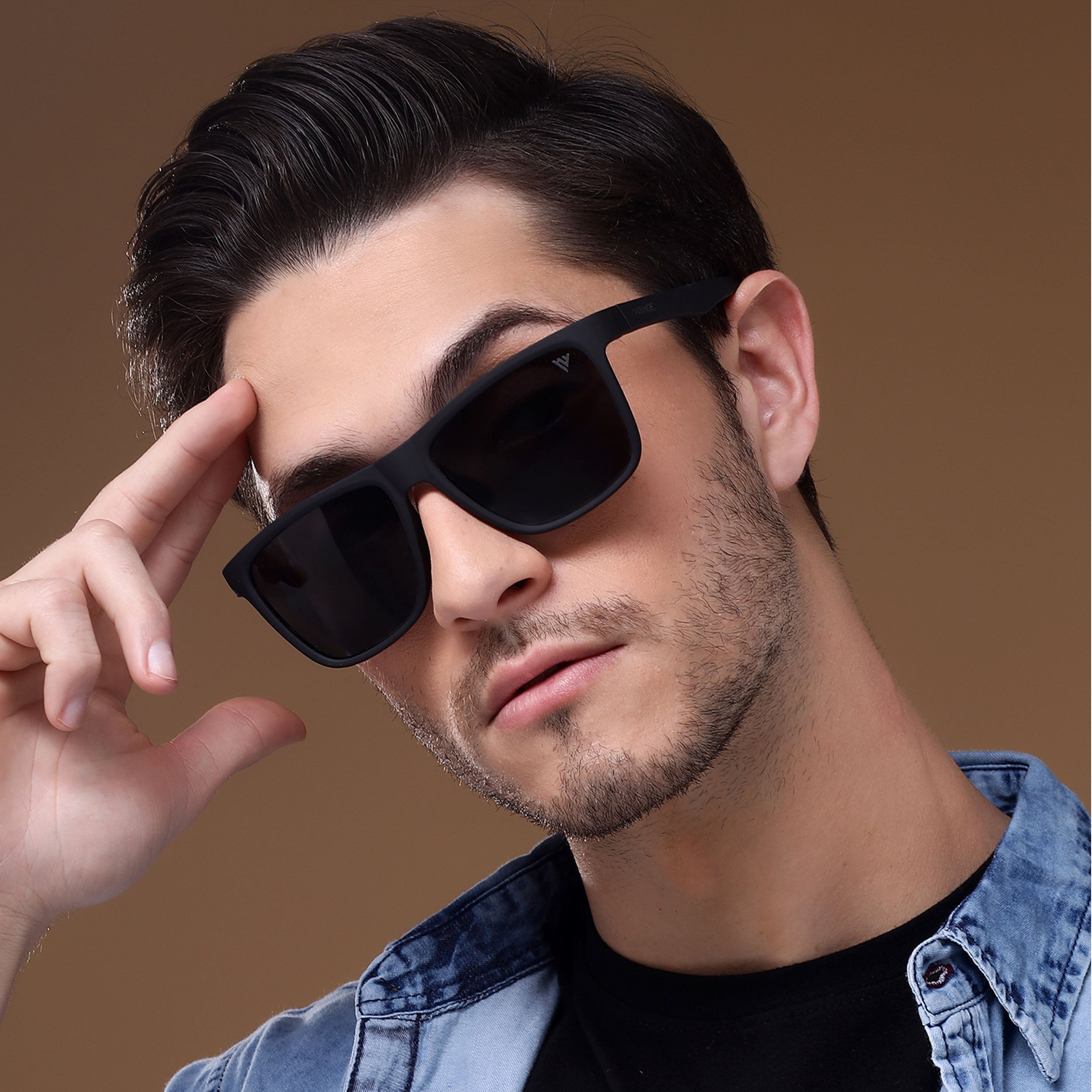 Dunk Matte Black Wayfarer Polarized Sunglasses | Black Lens - PMG5254