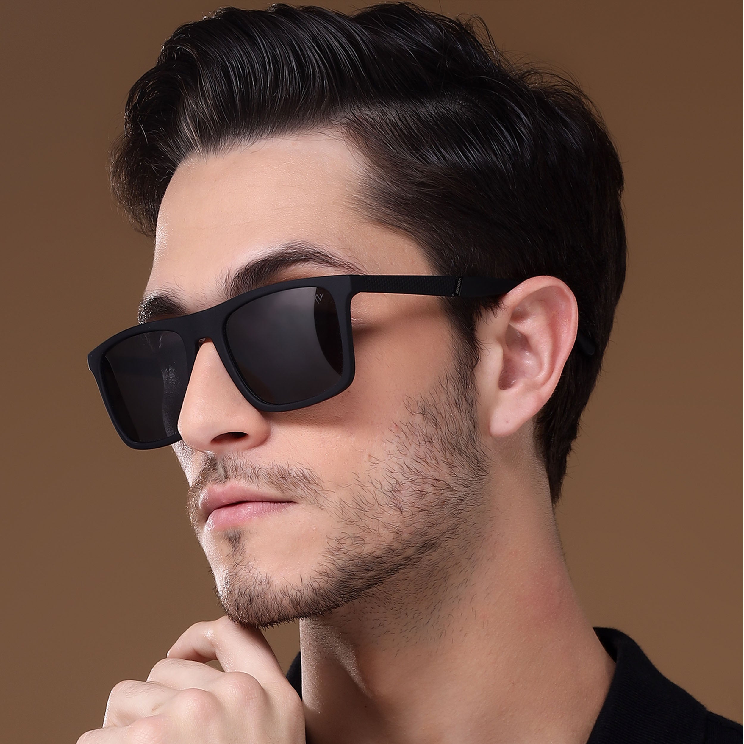 Voyage Exclusive Wayfarer Polarized Sunglasses for Men & Women (Black Lens | Matt Black Frame - PMG5256)