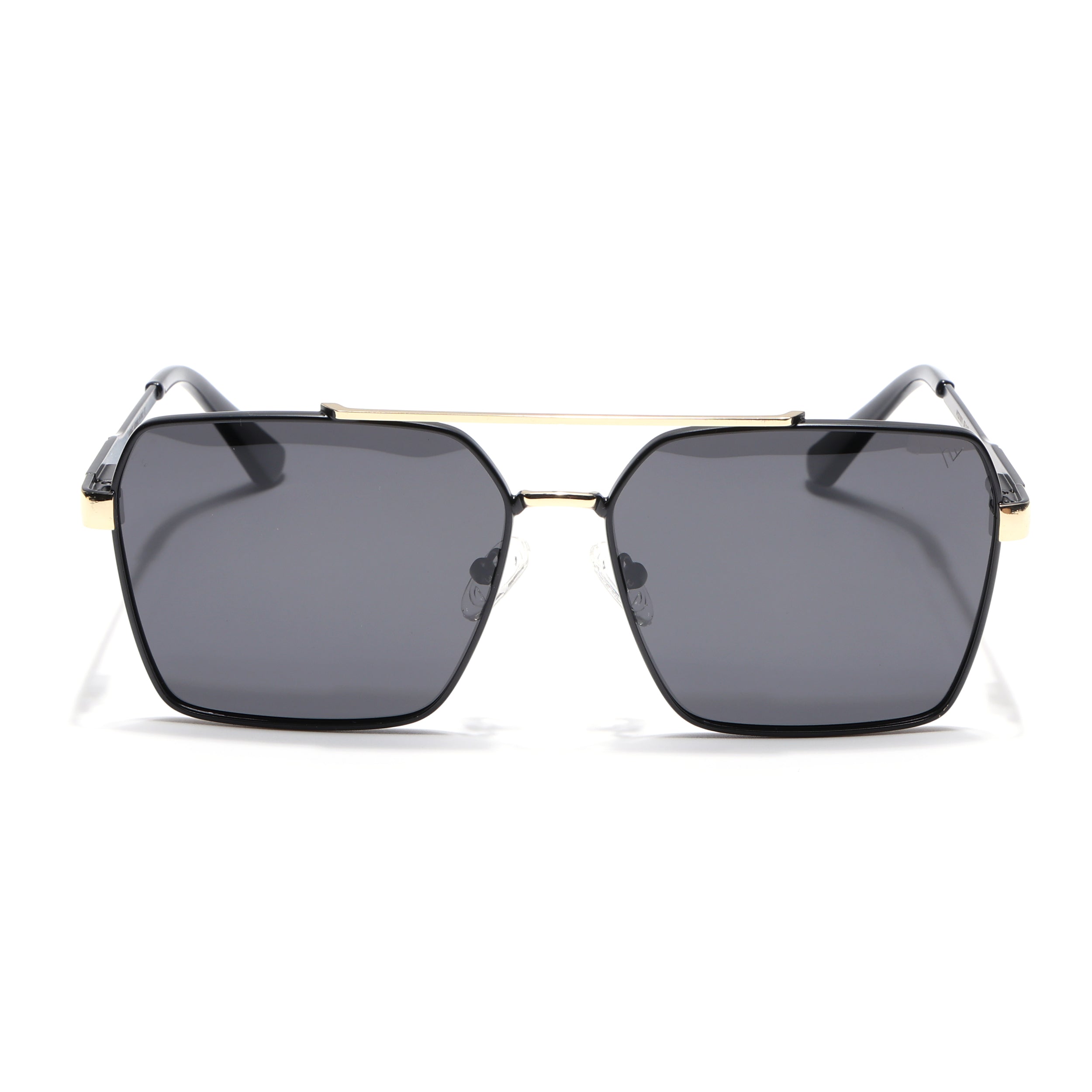 Wayfarer Polarized Sunglasses (Black Lens | Black & Golden Frame - PMG5302)