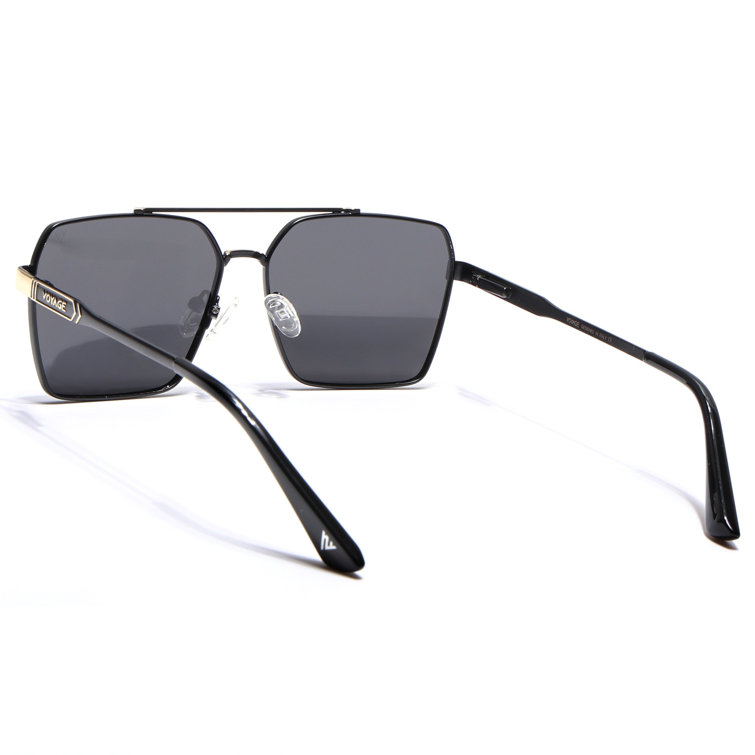 Wayfarer Polarized Sunglasses (Black Lens | Black & Golden Frame - PMG5302)