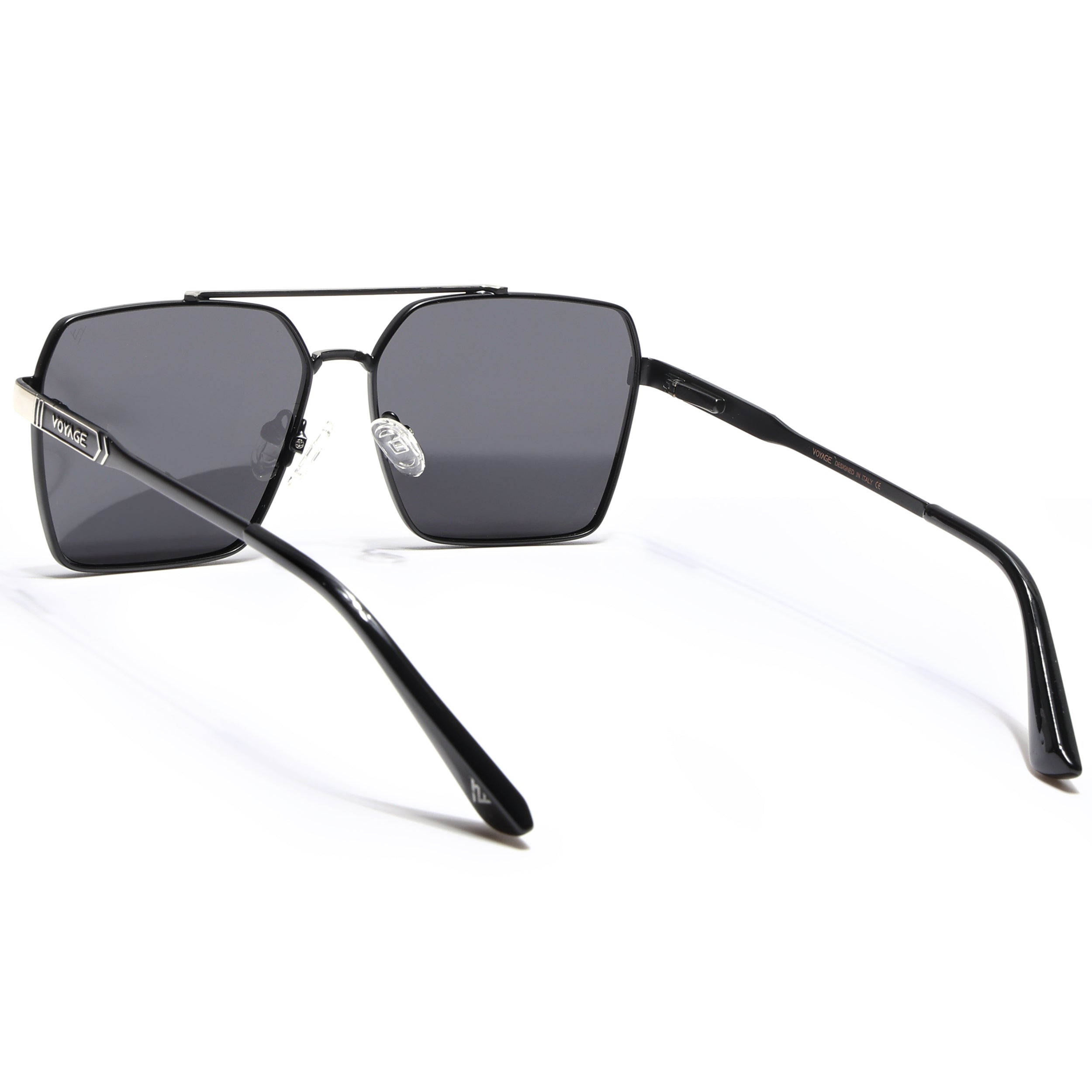 Wayfarer Polarized Sunglasses (Black Lens | Black & Silver Frame - PMG5304)