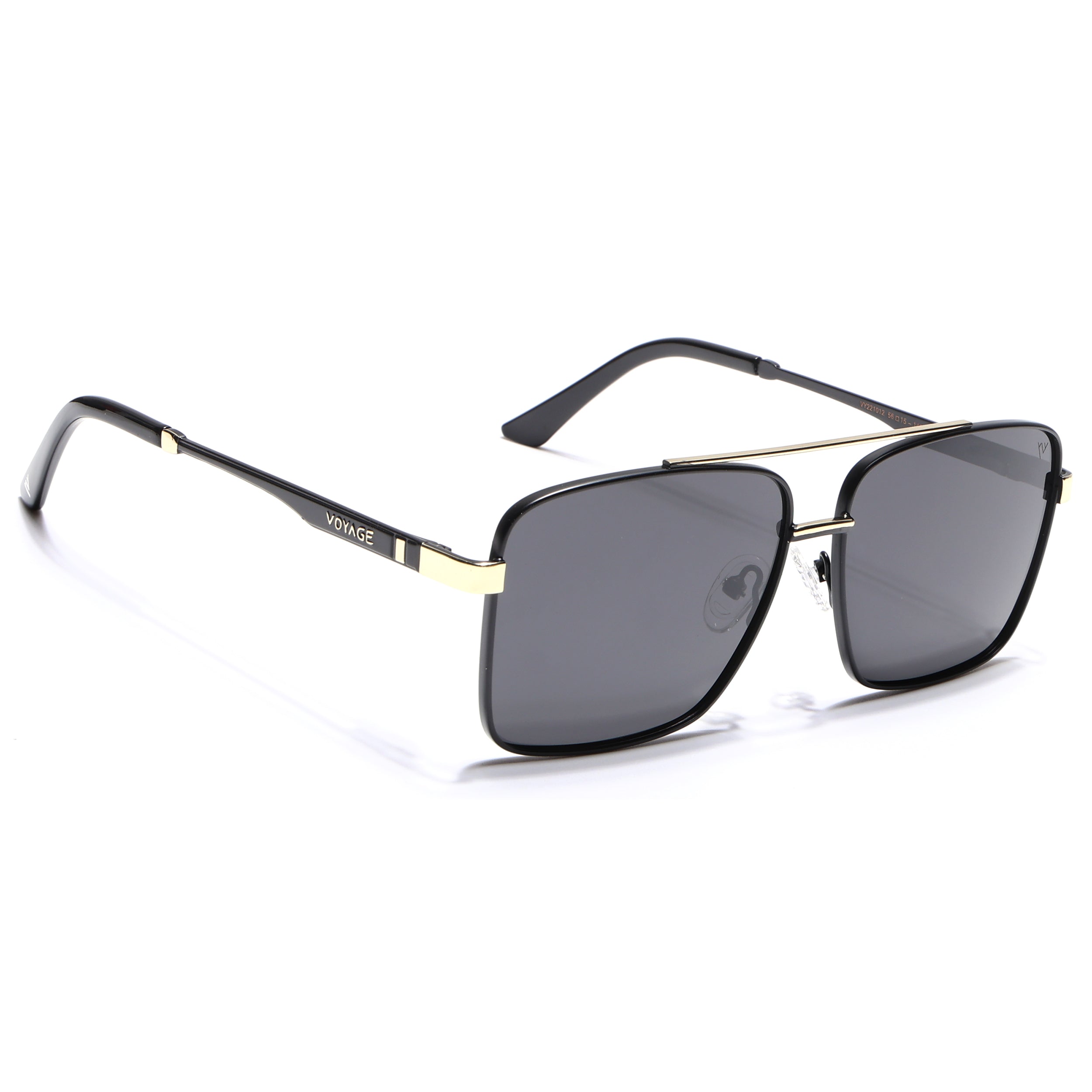 Wayfarer Polarized Sunglasses (Black Lens | Black & Golden Frame - PMG5305)