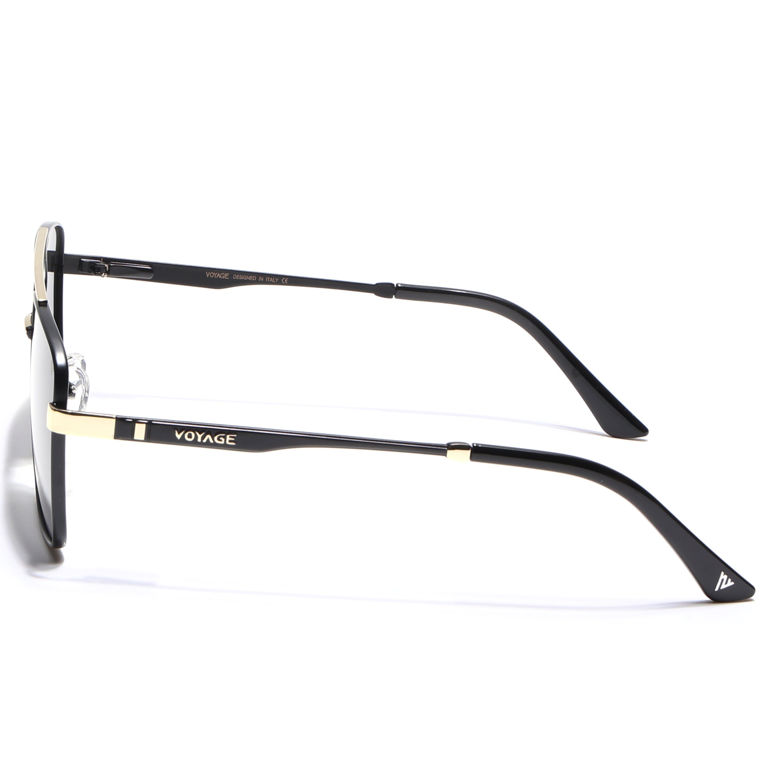 Wayfarer Polarized Sunglasses (Black Lens | Black & Golden Frame - PMG5305)