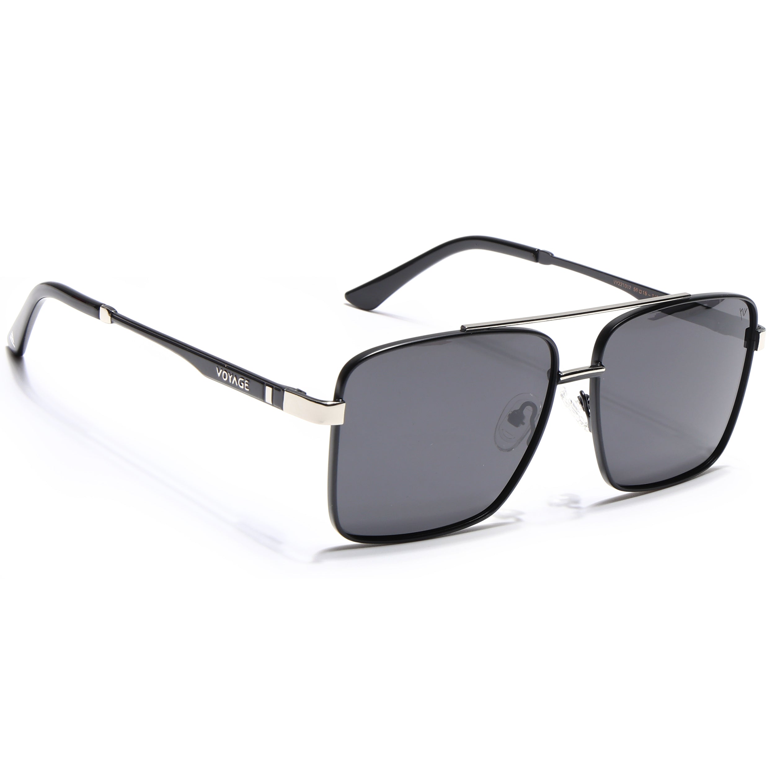 Wayfarer Polarized Sunglasses (Black Lens | Black & Silver Frame - PMG5307)