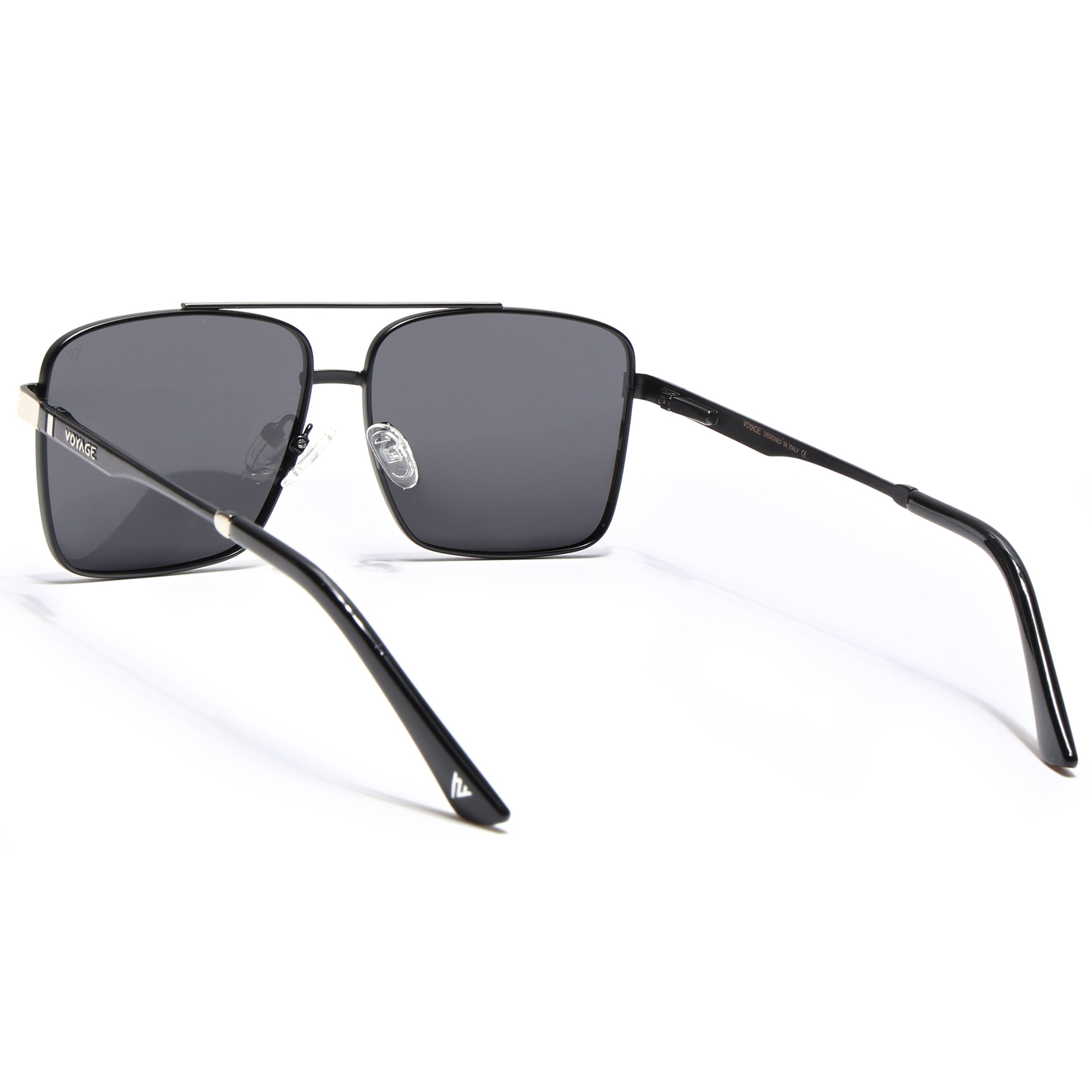 Wayfarer Polarized Sunglasses (Black Lens | Black & Silver Frame - PMG5307)