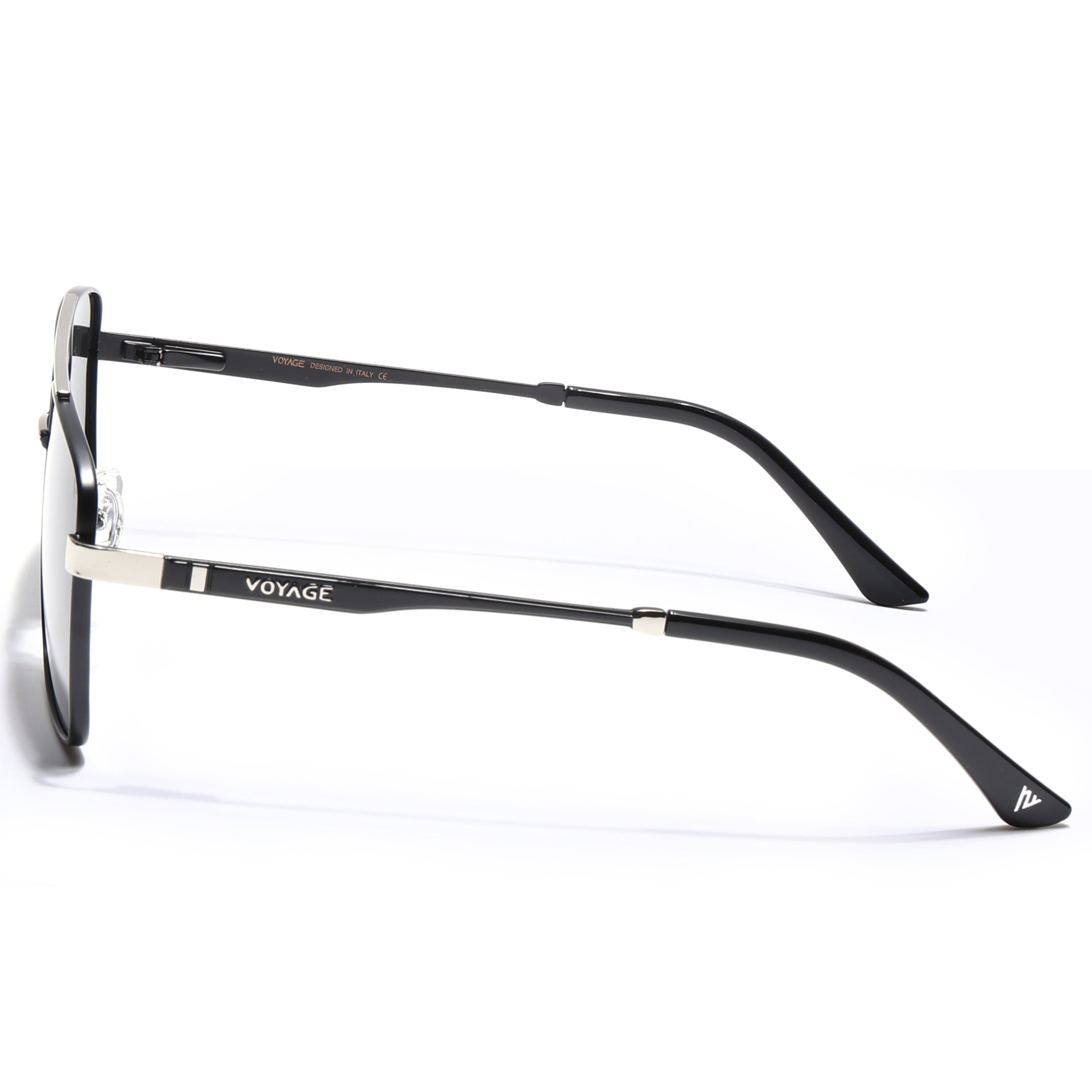 Wayfarer Polarized Sunglasses (Black Lens | Black & Silver Frame - PMG5307)