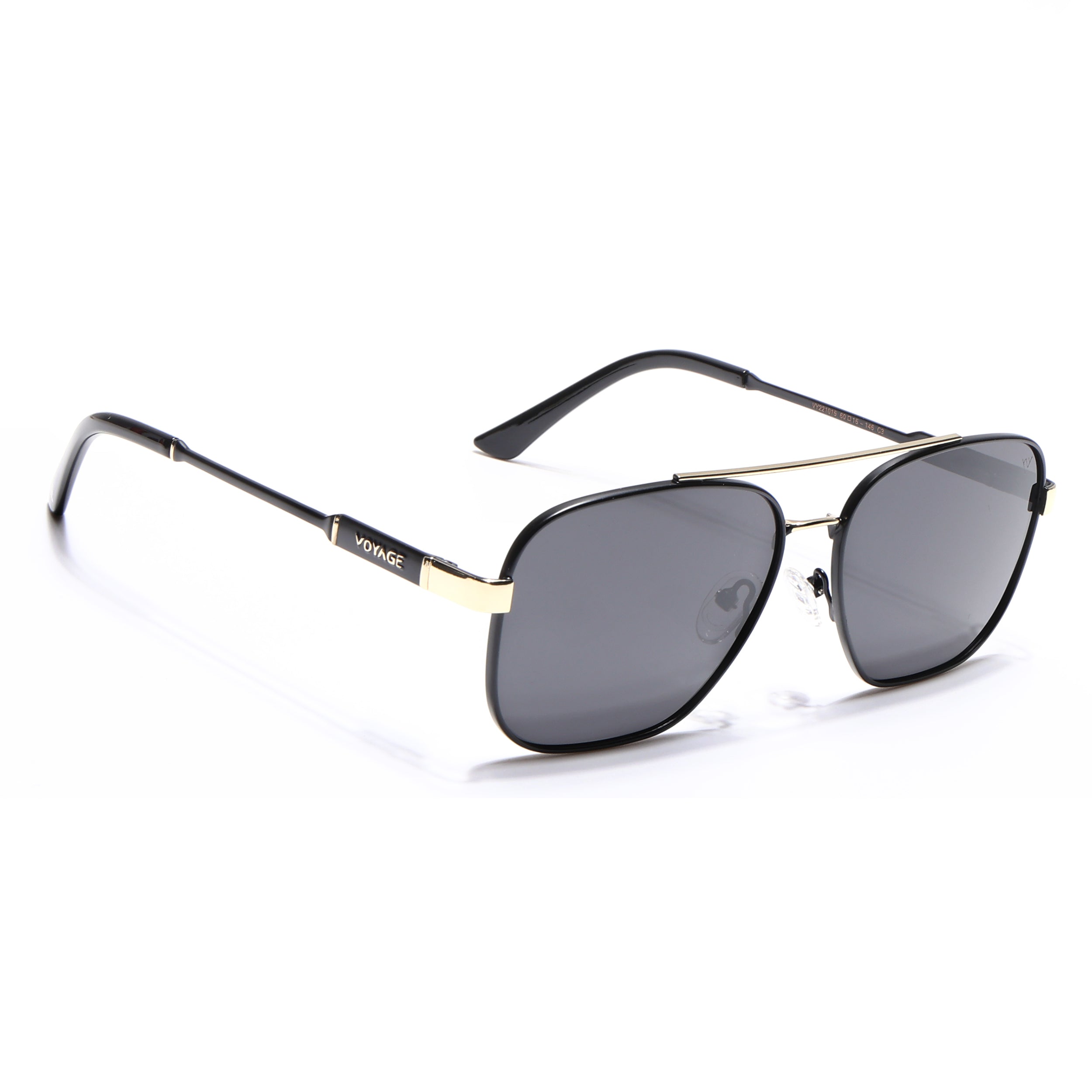 Wayfarer Polarized Sunglasses (Black Lens | Black & Golden Frame - PMG5314)