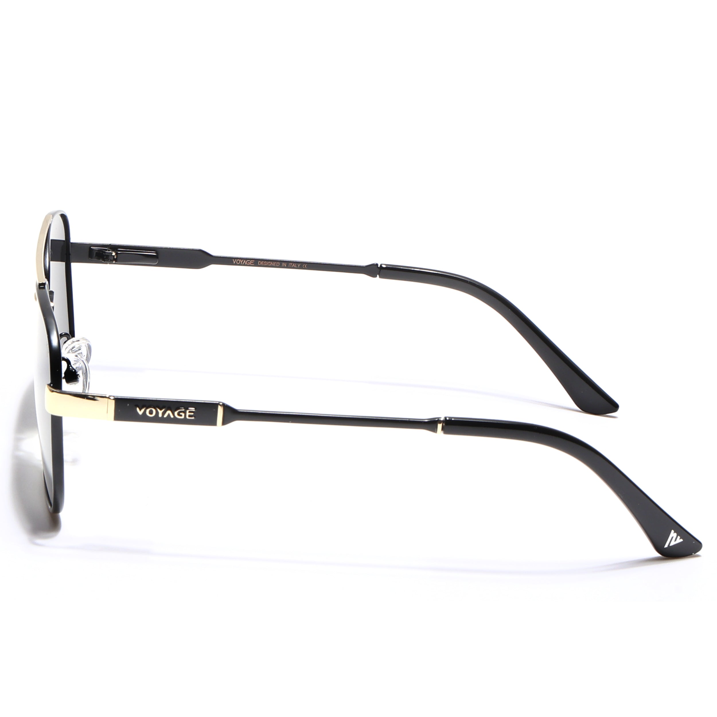 Wayfarer Polarized Sunglasses (Black Lens | Black & Golden Frame - PMG5314)