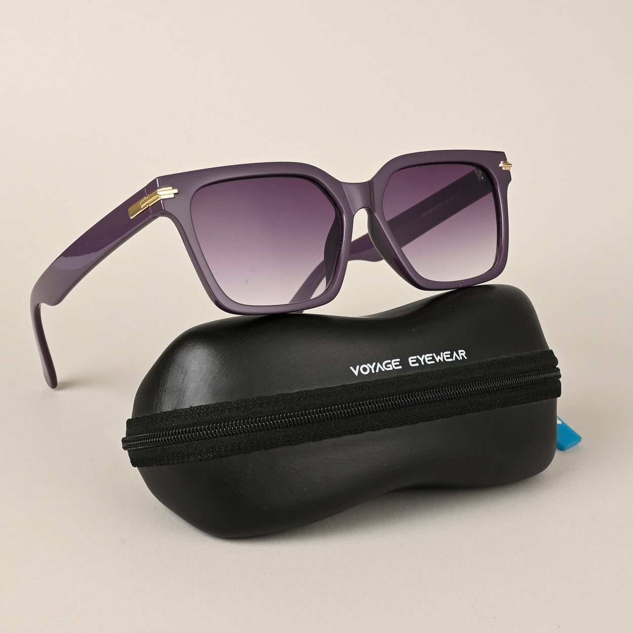 Purple & Clear Wayfarer Sunglasses (W9017MG4253)