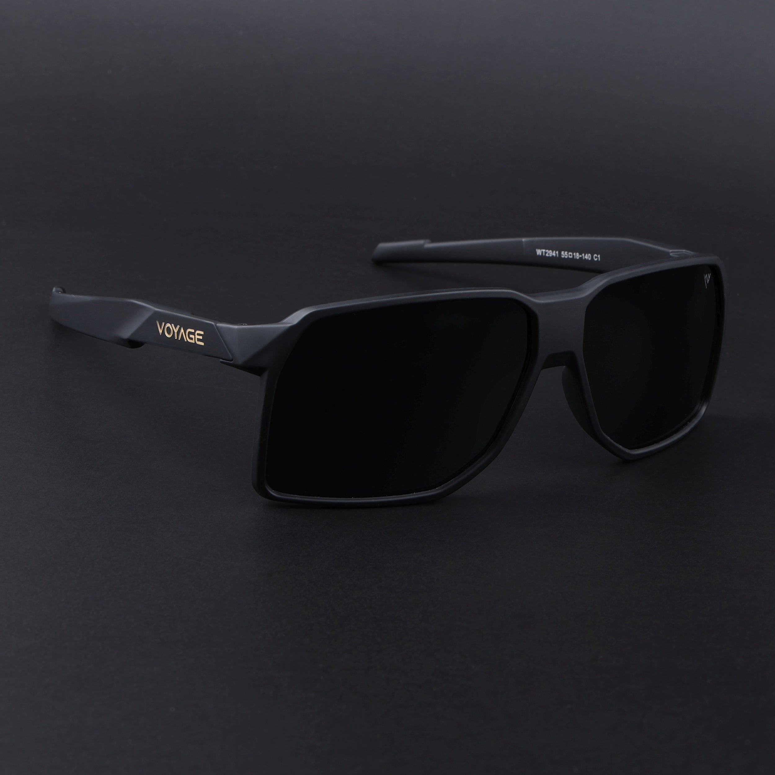 MountX | Black Wrap Around Polarized Sunglasses | Black Lens - PMG6738