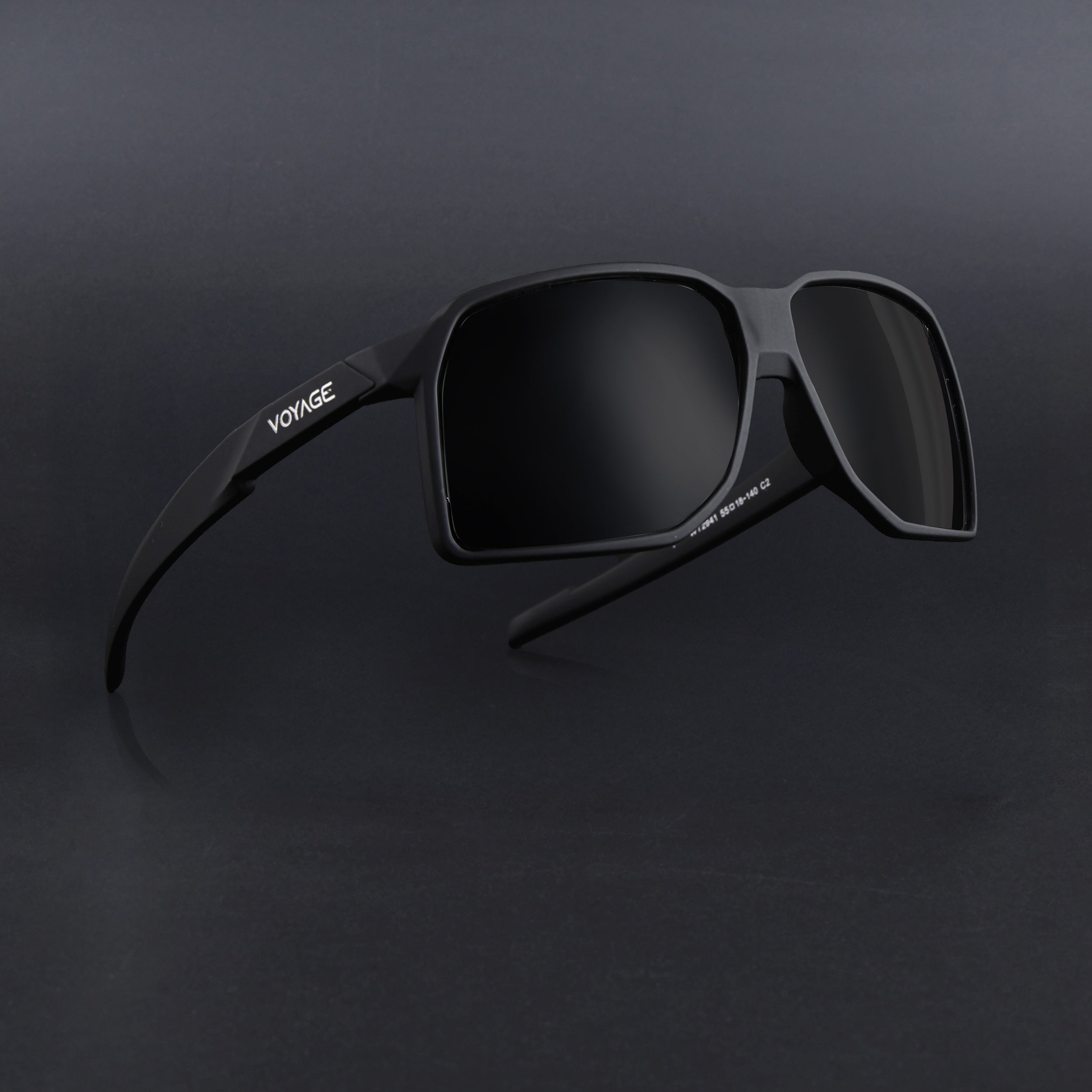 MountX | Matt Black Wrap Around Polarized Sunglasses | Black Lens - PMG6739