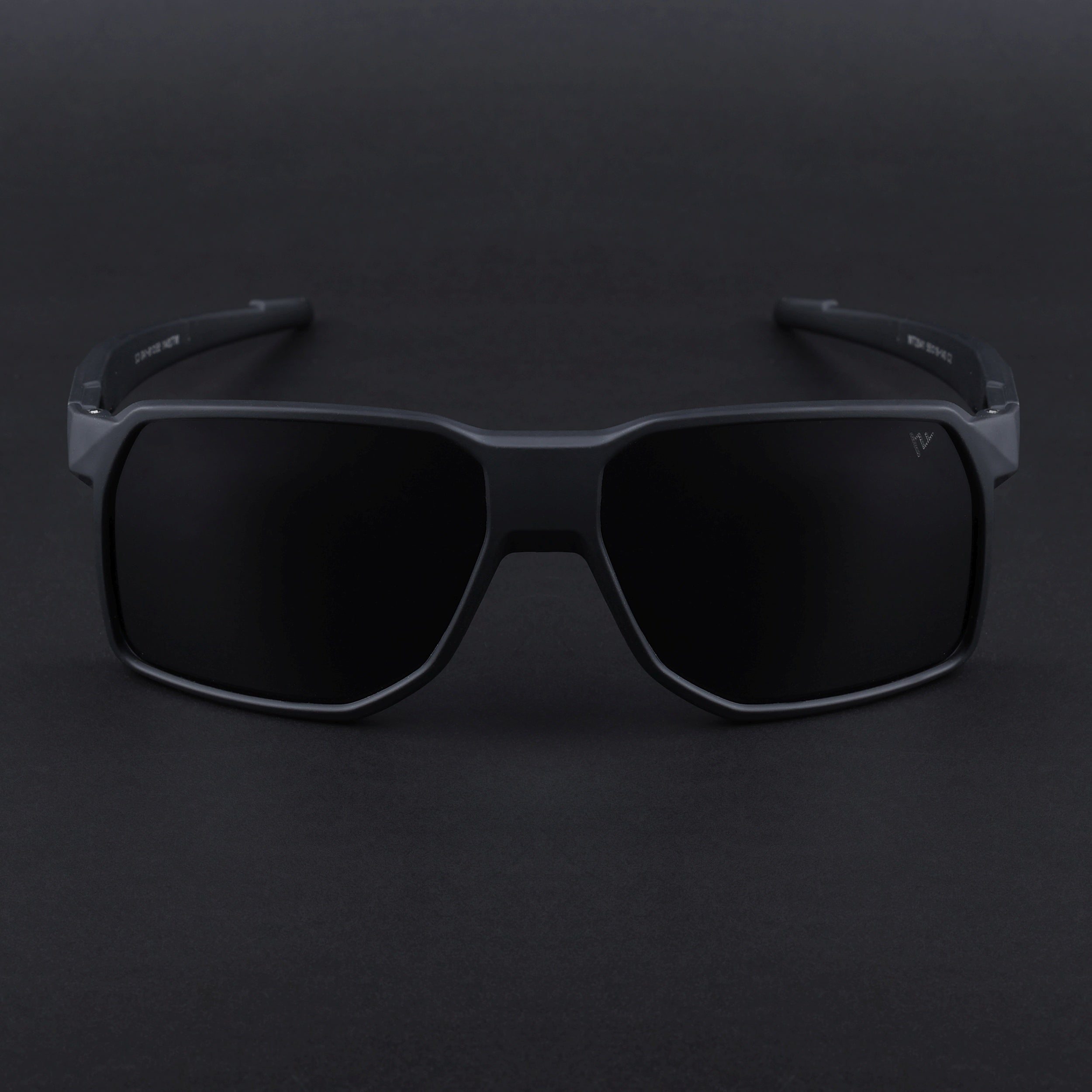 MountX | Matt Black Wrap Around Polarized Sunglasses | Black Lens - PMG6739
