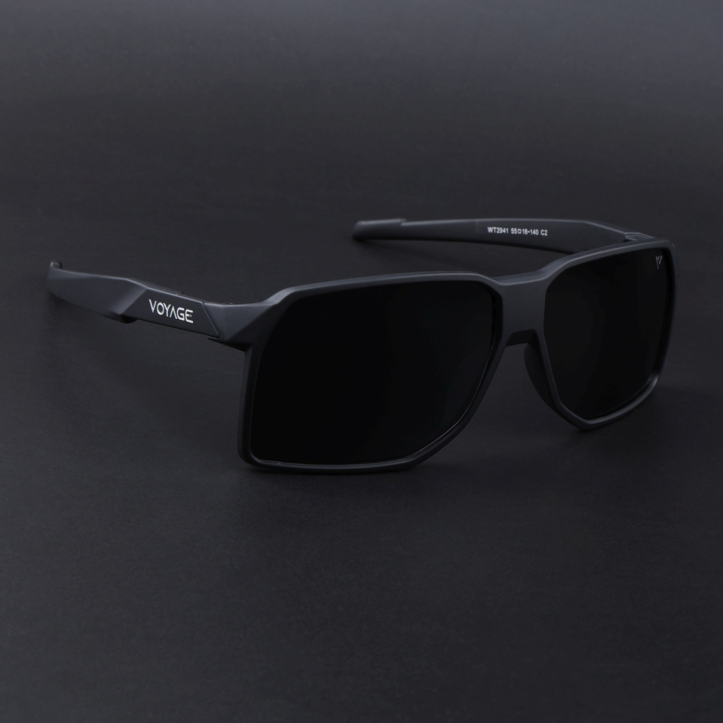 MountX | Matt Black Wrap Around Polarized Sunglasses | Black Lens - PMG6739