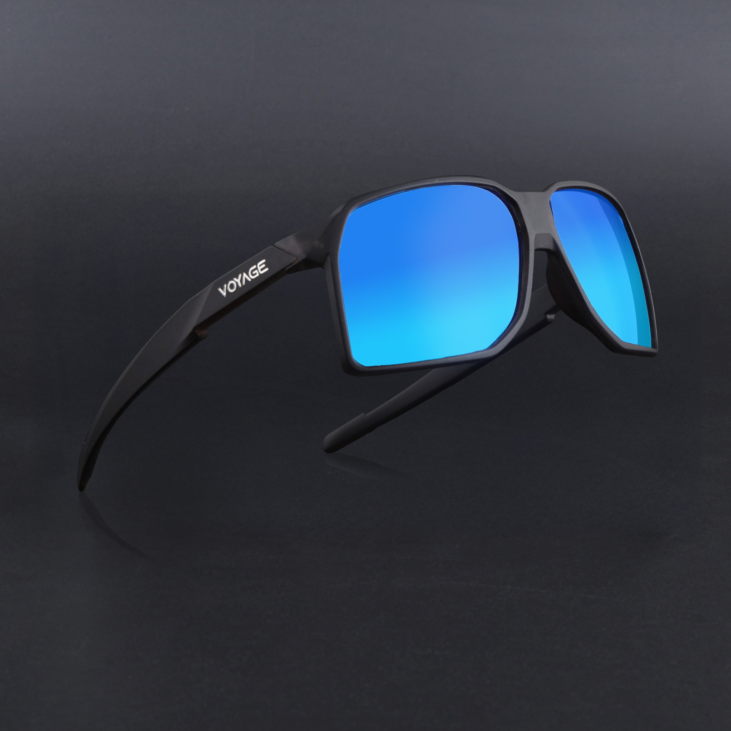 MountX | Blue Wrap Around Polarized Sunglasses | Black Frame - PMG6740