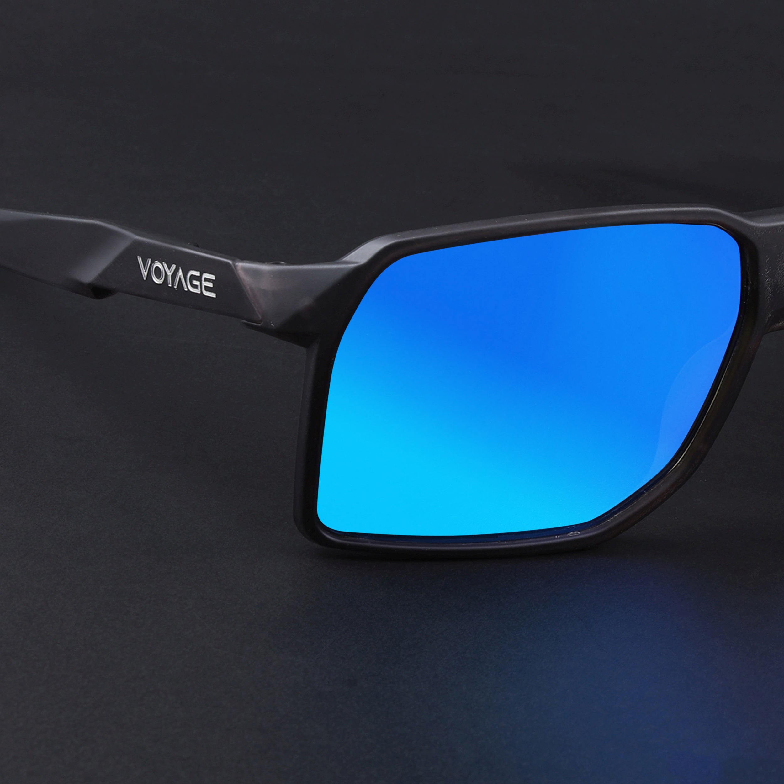 MountX | Blue Wrap Around Polarized Sunglasses | Black Frame - PMG6740
