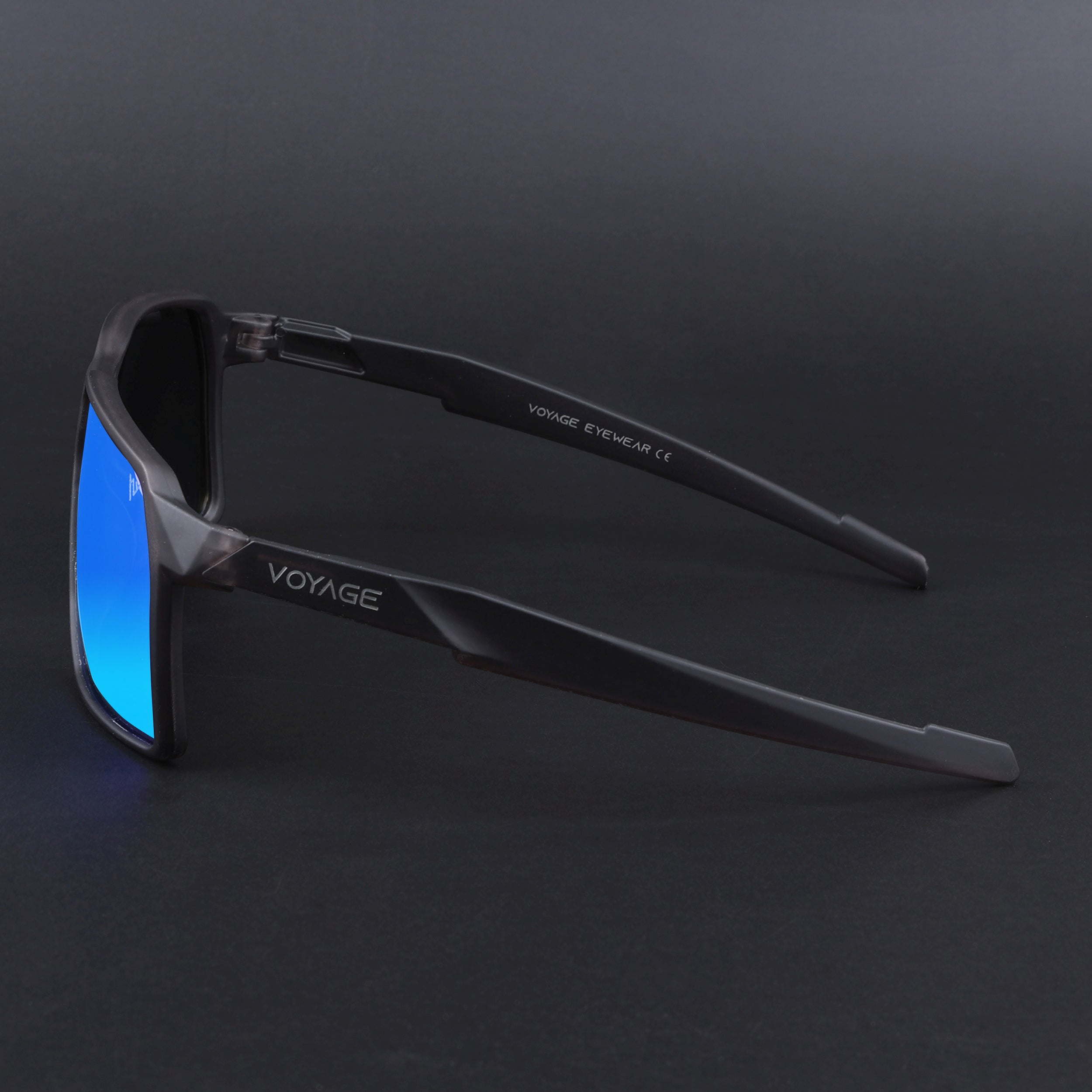 MountX | Blue Wrap Around Polarized Sunglasses | Black Frame - PMG6740