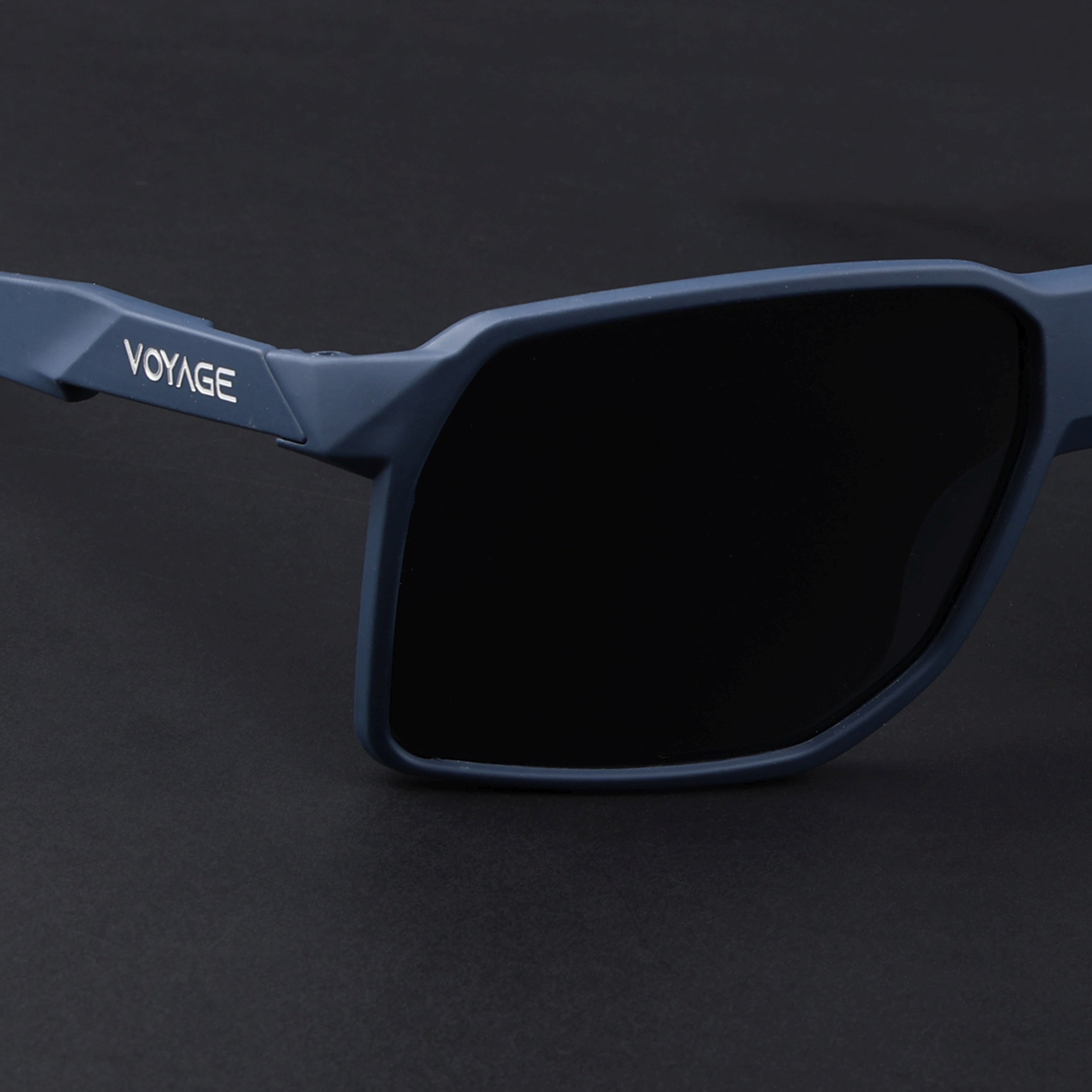 MountX | Navy Blue Wrap Around Polarized Sunglasses | Black Lens - PMG6742