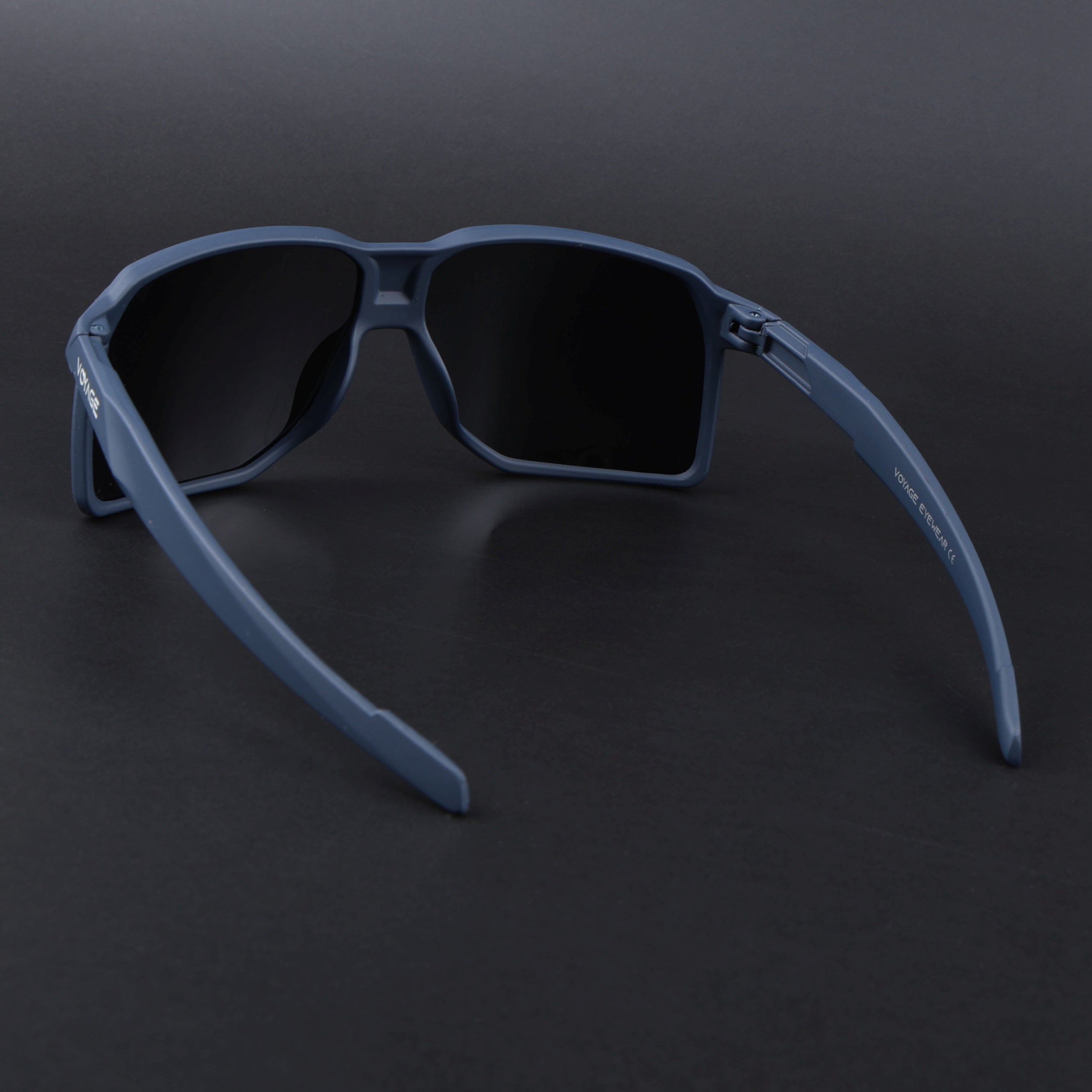 MountX | Navy Blue Wrap Around Polarized Sunglasses | Black Lens - PMG6742