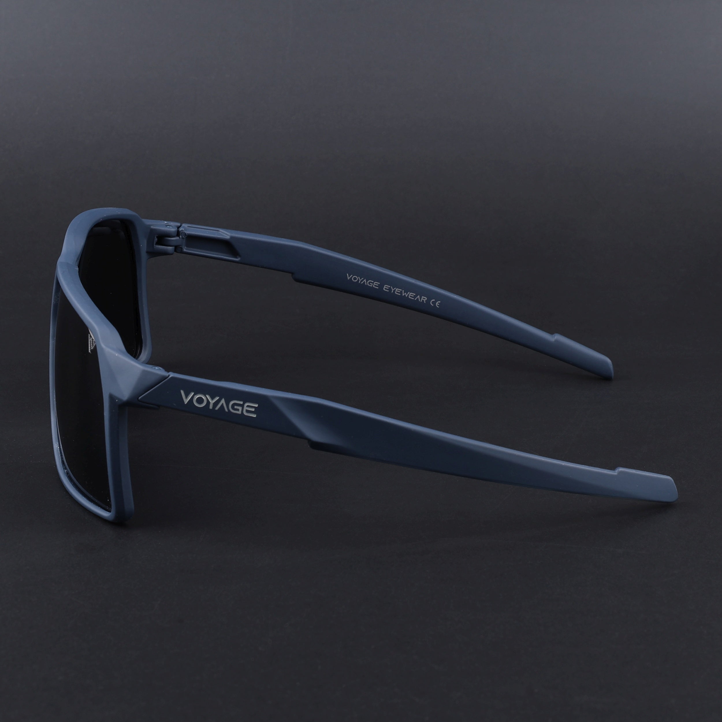 MountX | Navy Blue Wrap Around Polarized Sunglasses | Black Lens - PMG6742