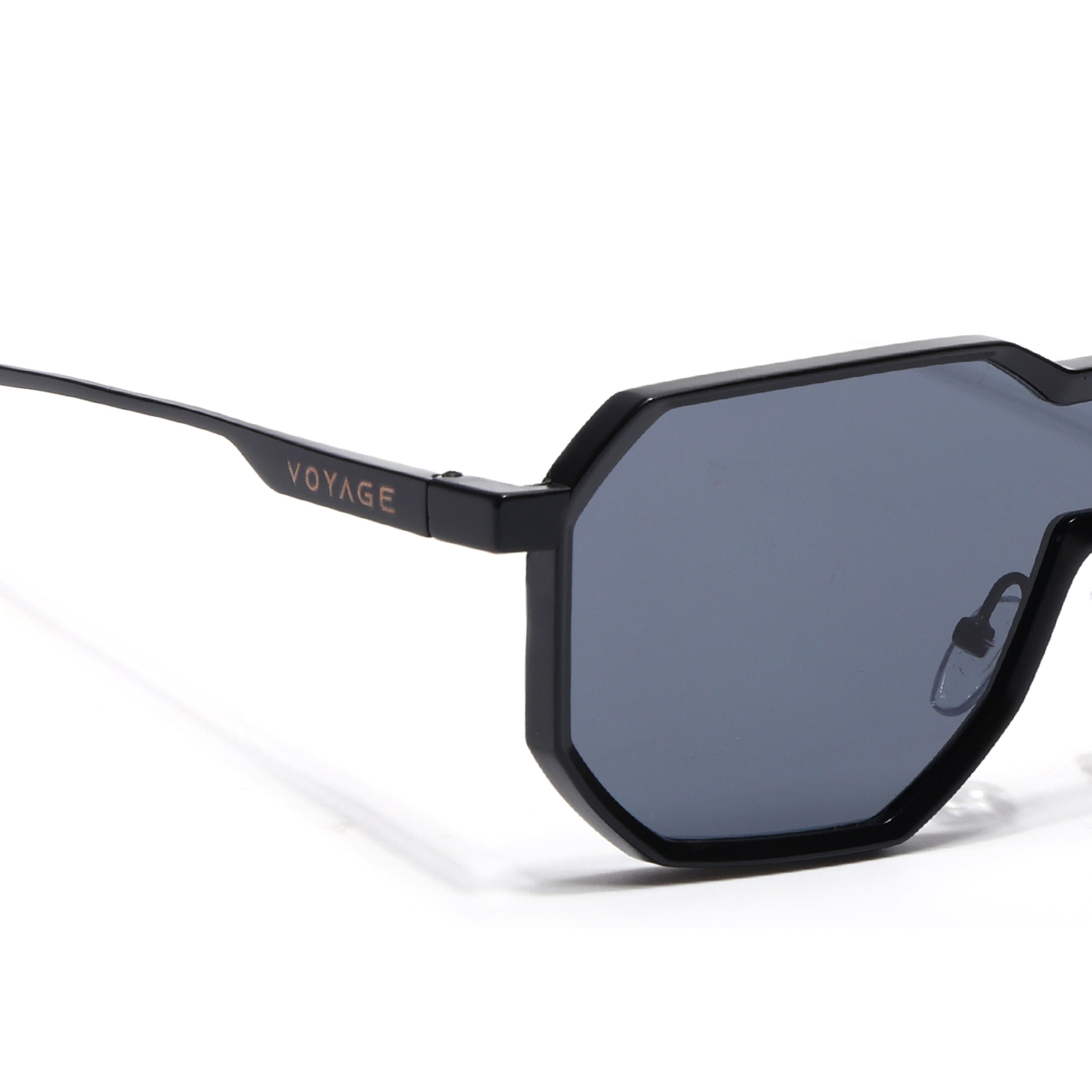 Voyage Wayfarer Sunglasses for Men & Women (Black Lens | Black Frame - MG7395)