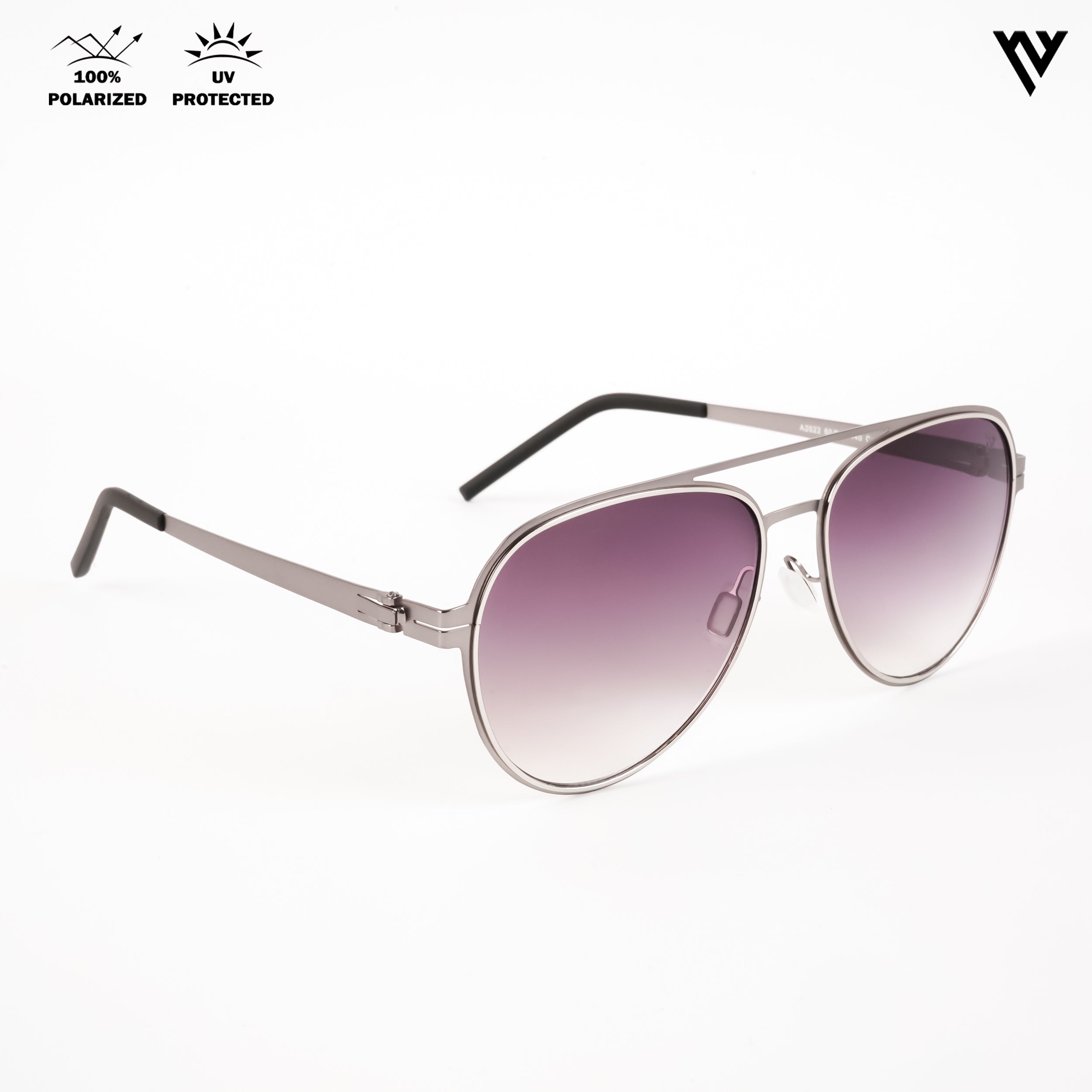 Silver Polarized Aviator Sunglasses - PMG4290