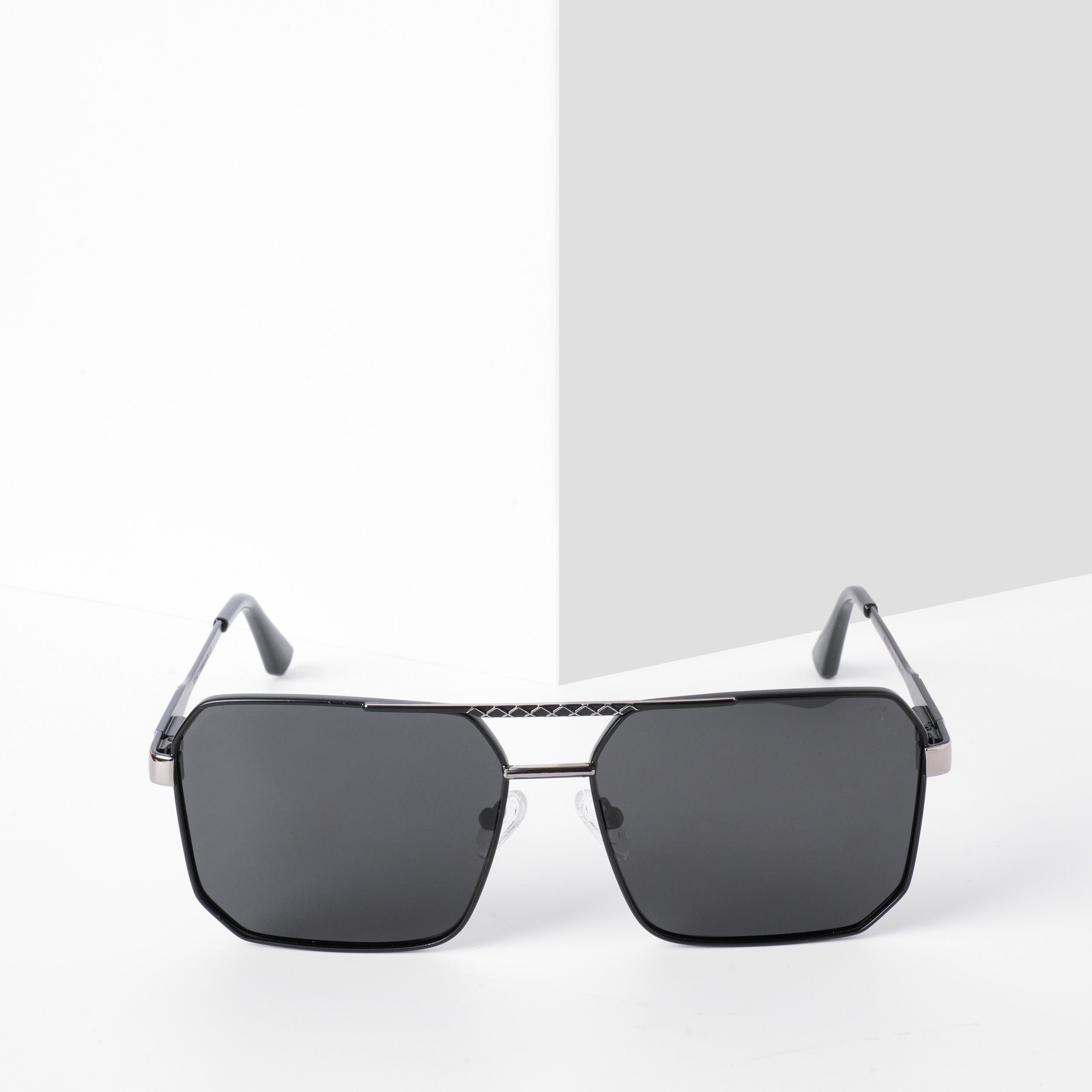 Voyage Exclusive Wayfarer Polarized Sunglasses for Men & Women (Black Lens | Black & Grey Frame - PMG5300)