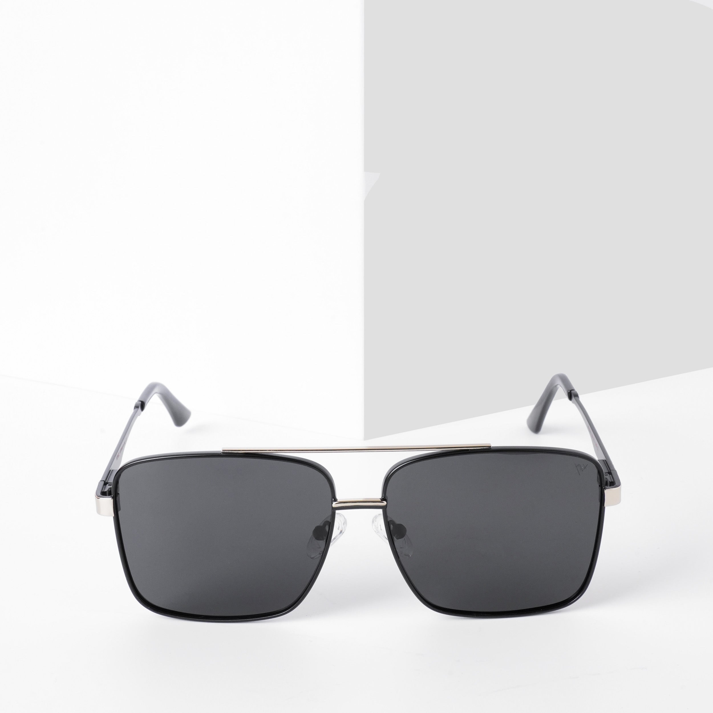 Voyage Exclusive Wayfarer Polarized Sunglasses for Men & Women (Black Lens | Black & Silver Frame - PMG5307)