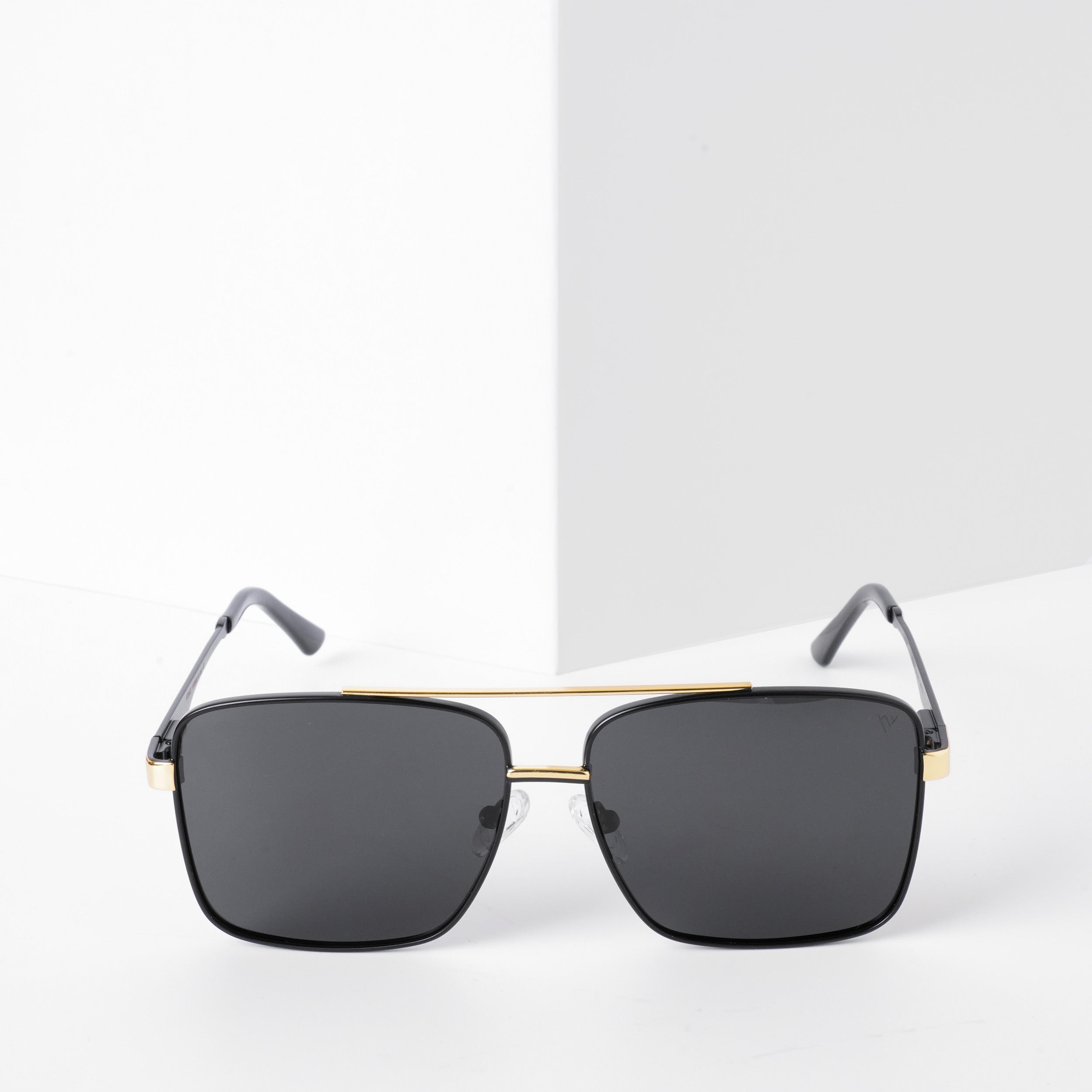 Voyage Exclusive Wayfarer Polarized Sunglasses for Men & Women (Black Lens | Black & Golden Frame - PMG5305)