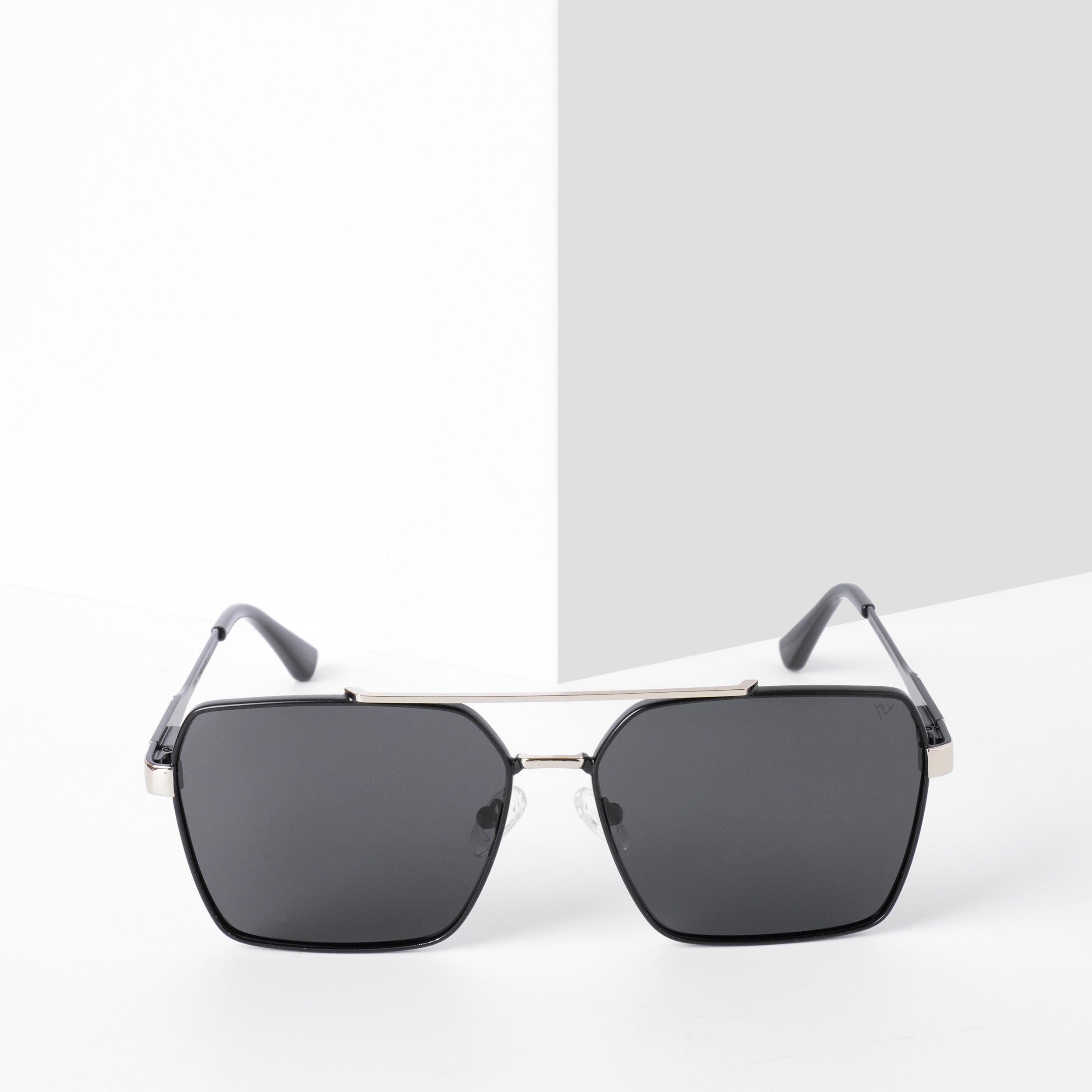 Voyage Exclusive Wayfarer Polarized Sunglasses for Men & Women (Black Lens | Black & Silver Frame - PMG5304)