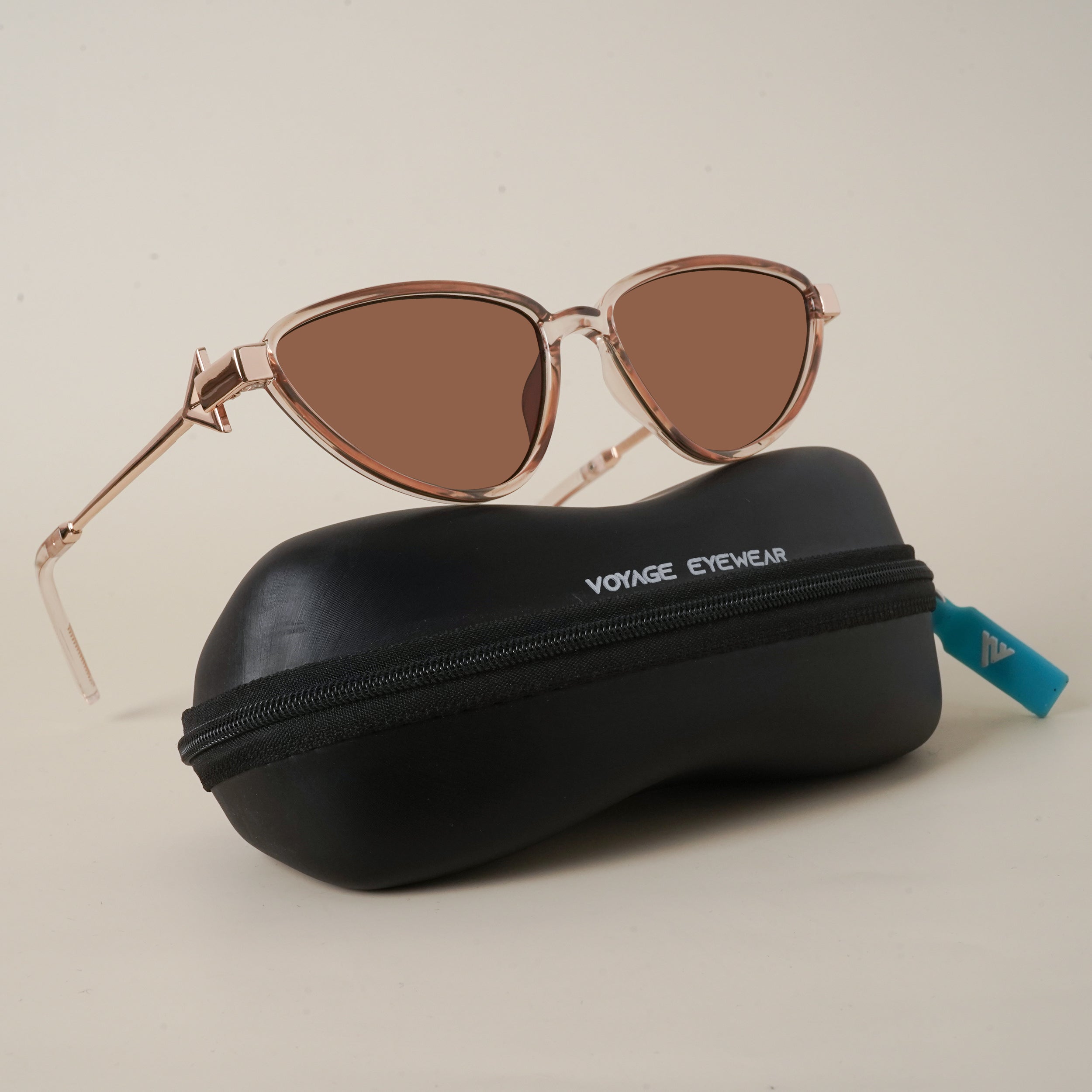 Voyage Brown Cateye Sunglasses for Women (LH066MG3985)