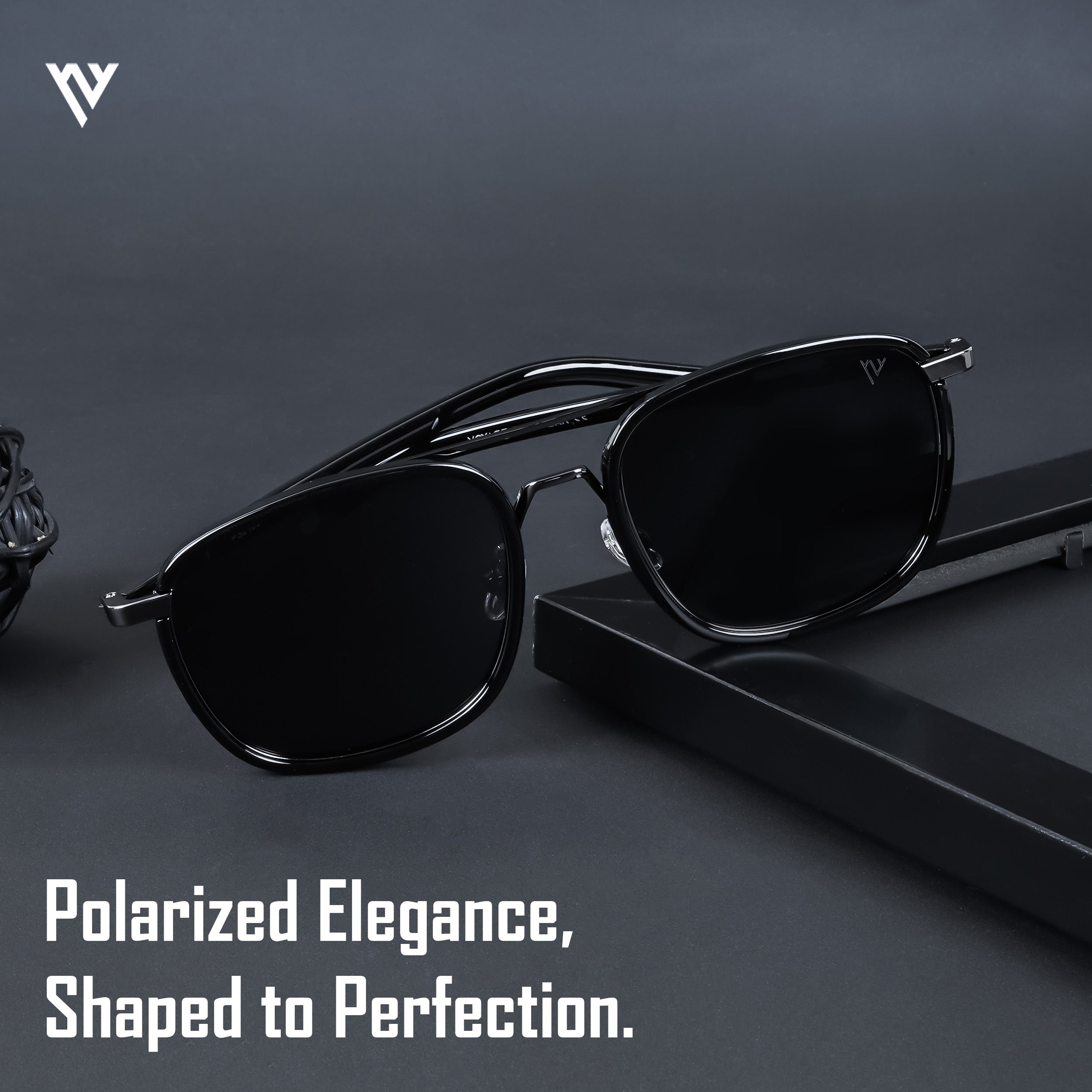 Voyage Exclusive Black Polarized Wayfarer Sunglasses for Men & Women (2106PMG4651)