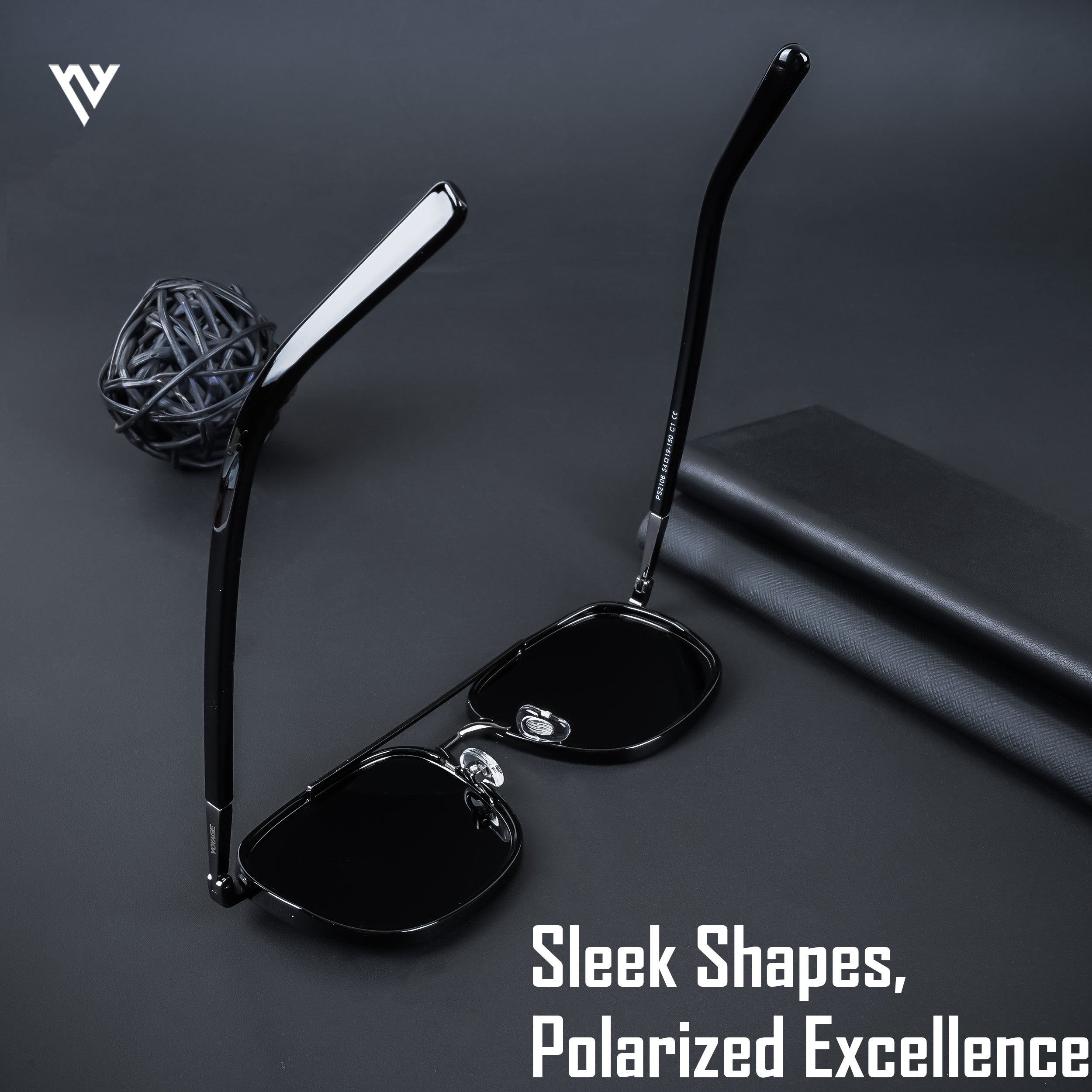 Voyage Exclusive Black Polarized Wayfarer Sunglasses for Men & Women (2106PMG4651)
