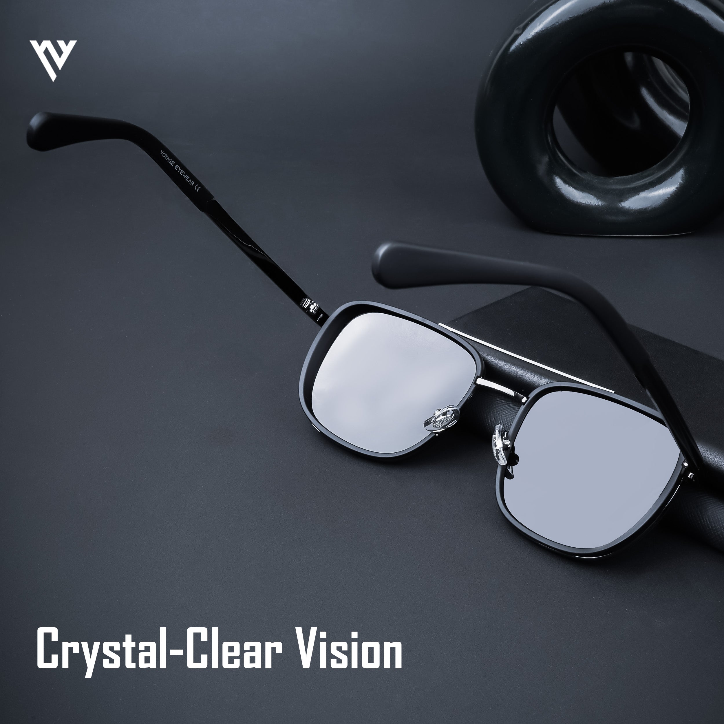 Voyage Exclusive Black Polarized Wayfarer Sunglasses for Men & Women (2112PMG4650)
