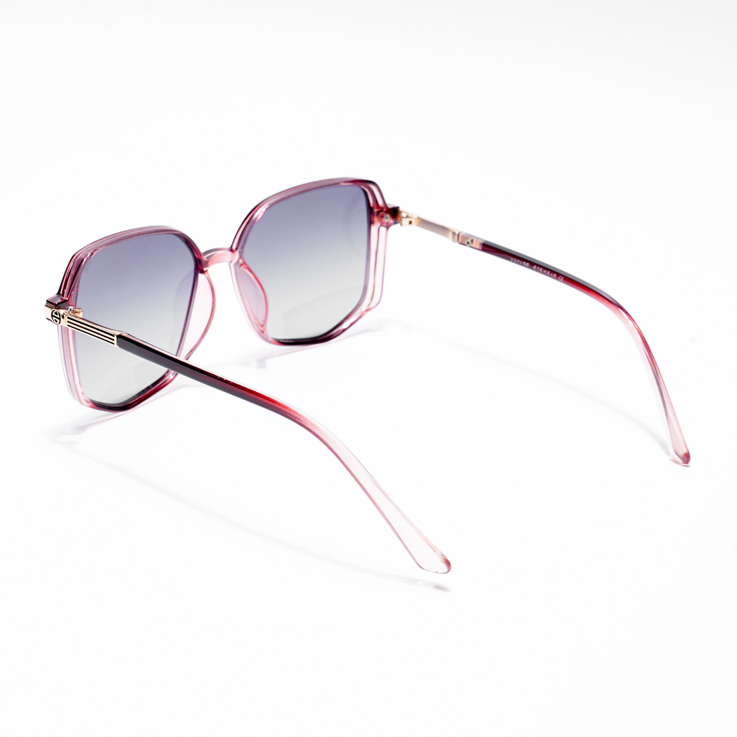 Amber | Grey & Pink Square Polarized Sunglasses - PMG4248