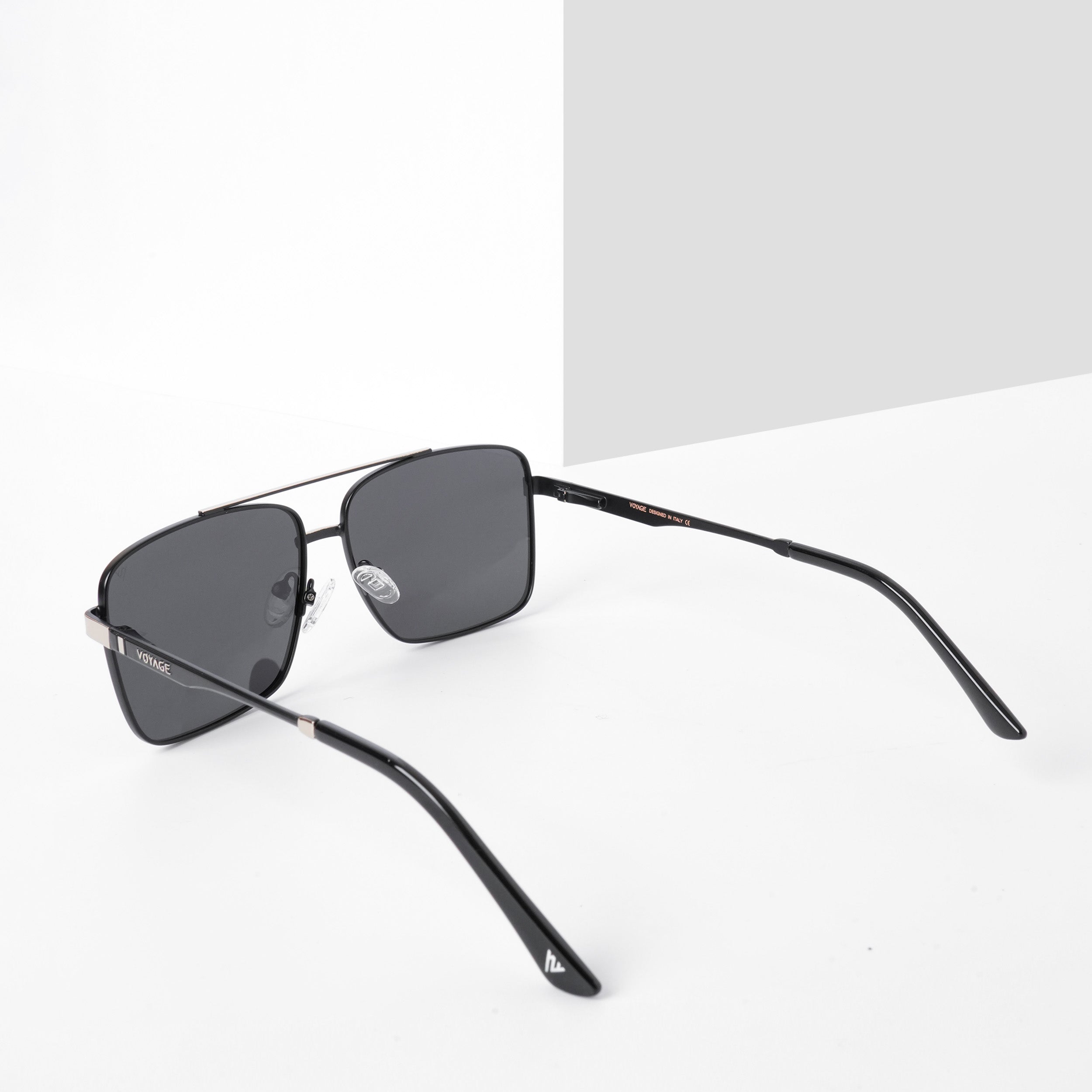 Voyage Exclusive Wayfarer Polarized Sunglasses for Men & Women (Black Lens | Black & Silver Frame - PMG5307)