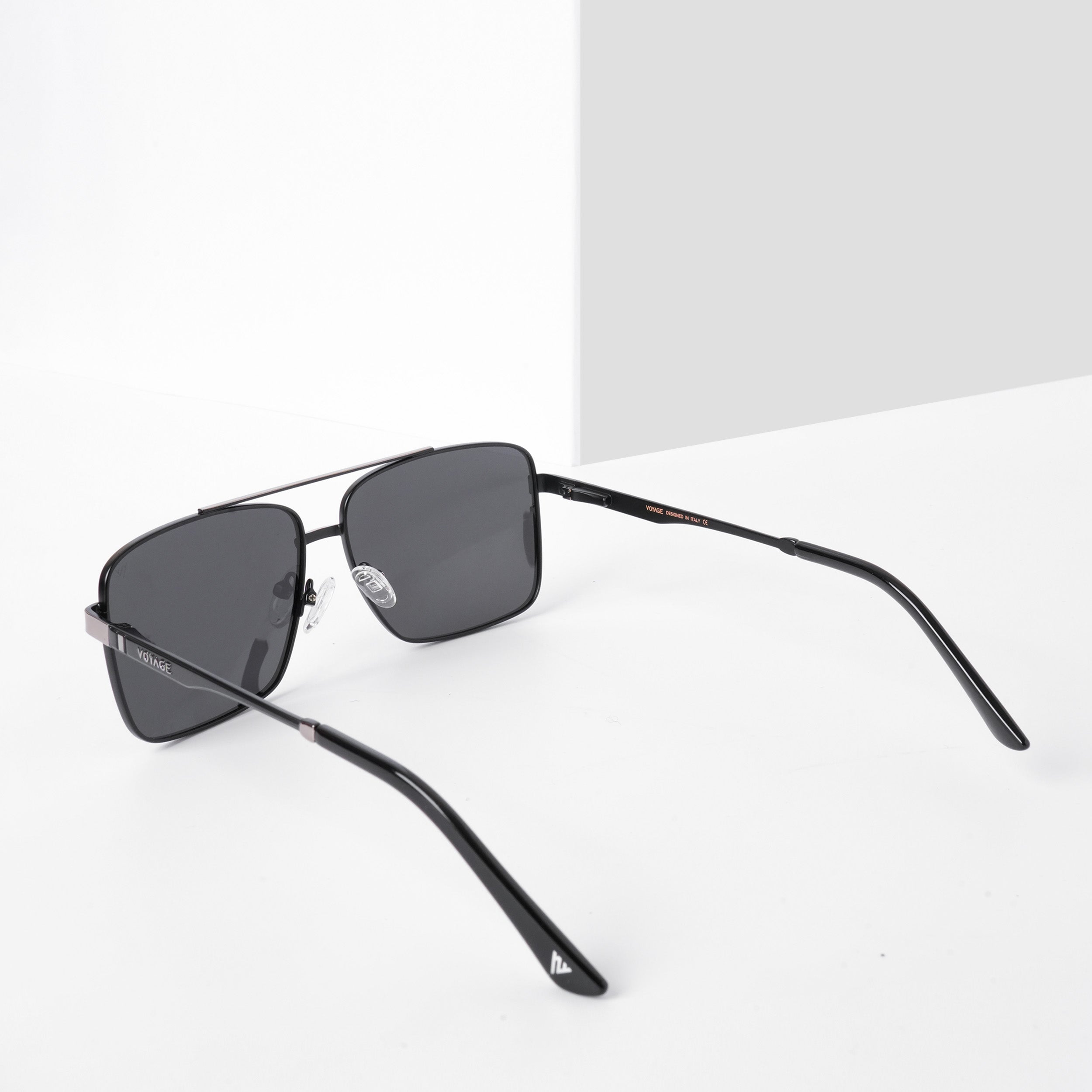Voyage Exclusive Wayfarer Polarized Sunglasses for Men & Women (Black Lens | Black & Grey Frame - PMG5306)
