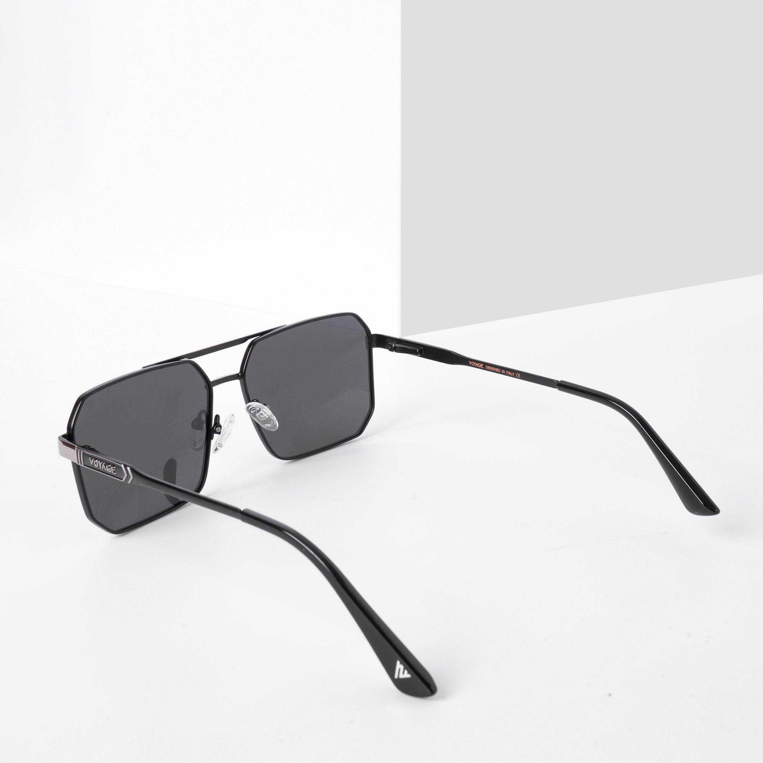 Voyage Exclusive Wayfarer Polarized Sunglasses for Men & Women (Black Lens | Black & Grey Frame - PMG5300)