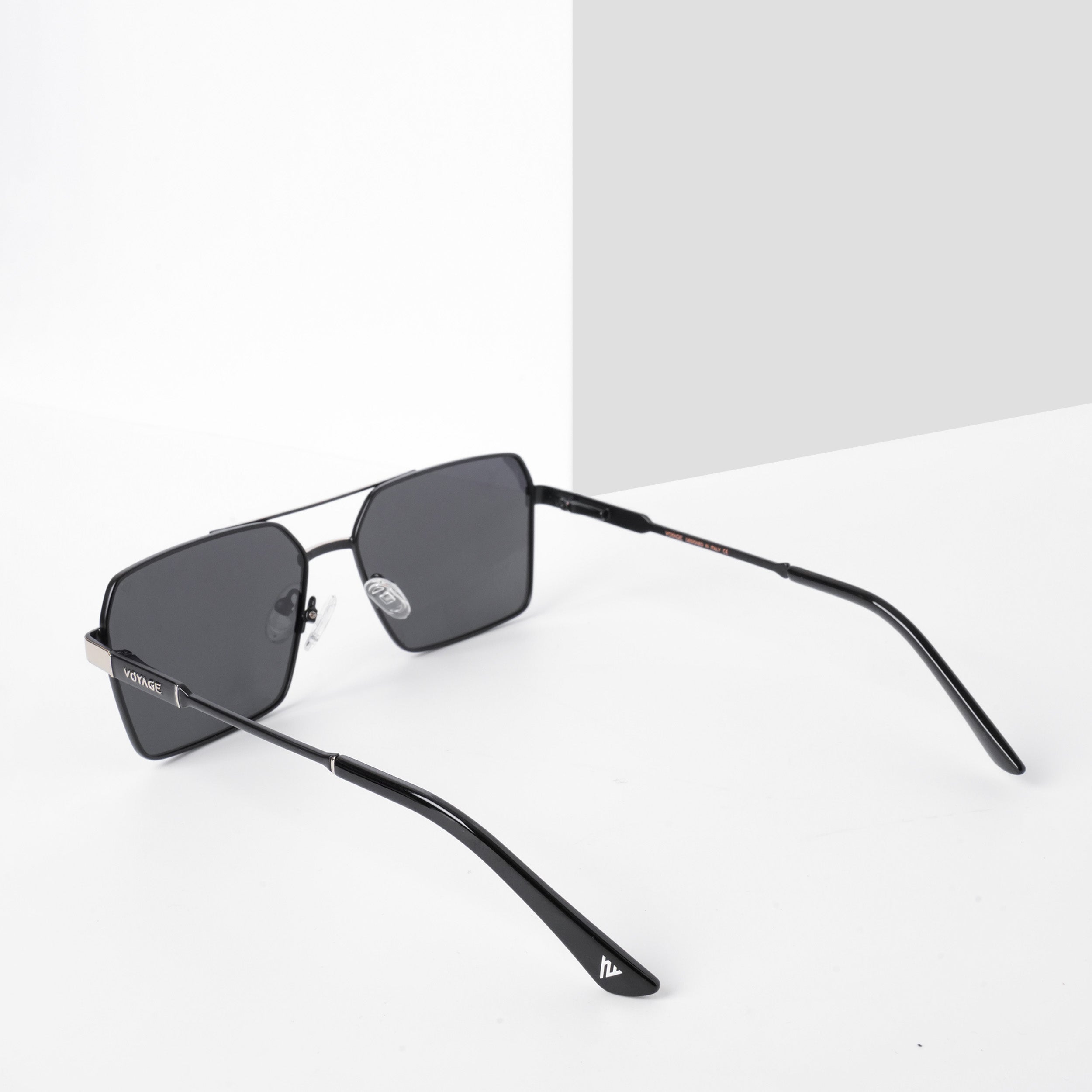 Voyage Exclusive Wayfarer Polarized Sunglasses for Men & Women (Black Lens | Black & Silver Frame - PMG5313)