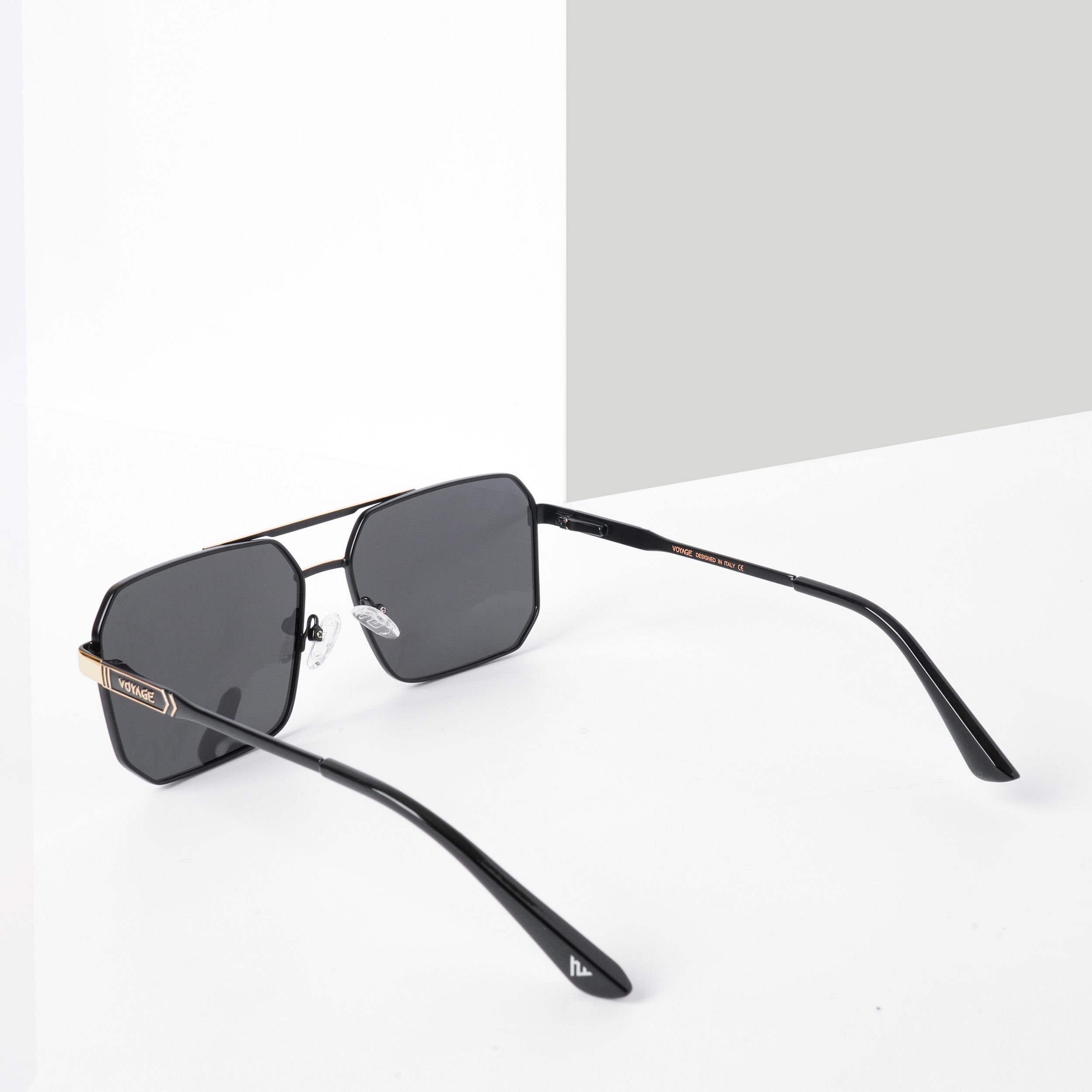 Voyage Exclusive Wayfarer Polarized Sunglasses for Men & Women (Black Lens | Black & Golden Frame - PMG5299)