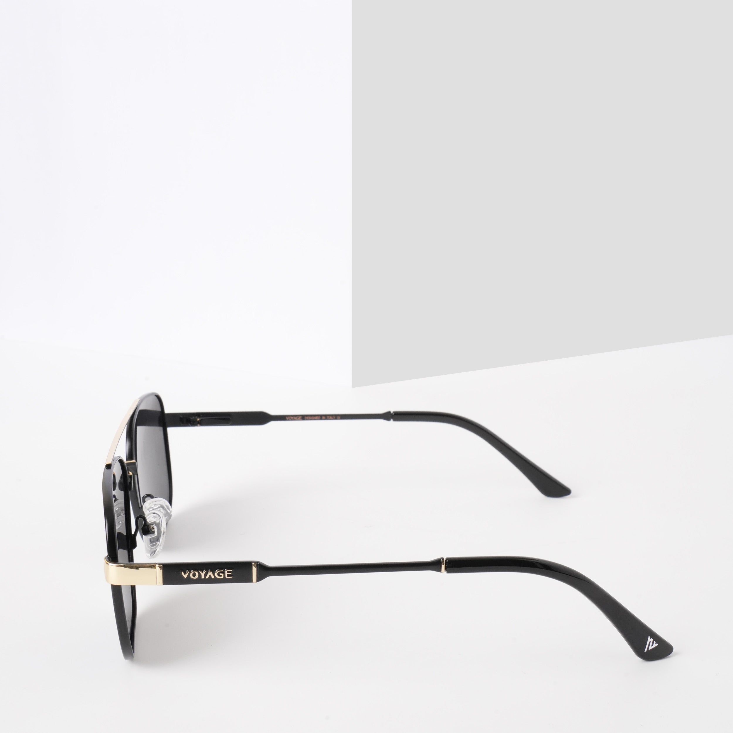 Voyage Exclusive Wayfarer Polarized Sunglasses for Men & Women (Black Lens | Black & Golden Frame - PMG5314)