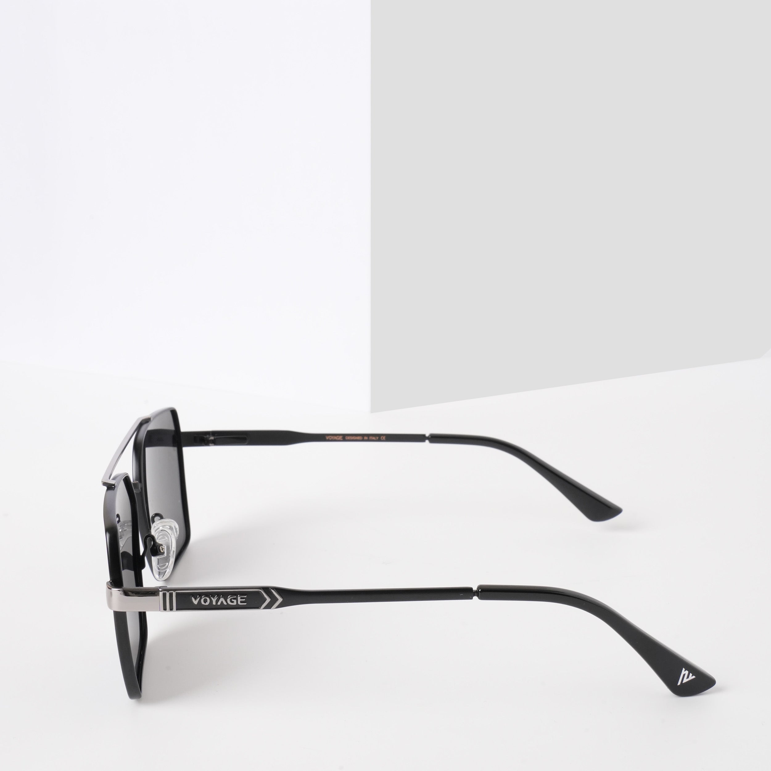 Voyage Exclusive Wayfarer Polarized Sunglasses for Men & Women (Black Lens | Black & Grey Frame - PMG5303)