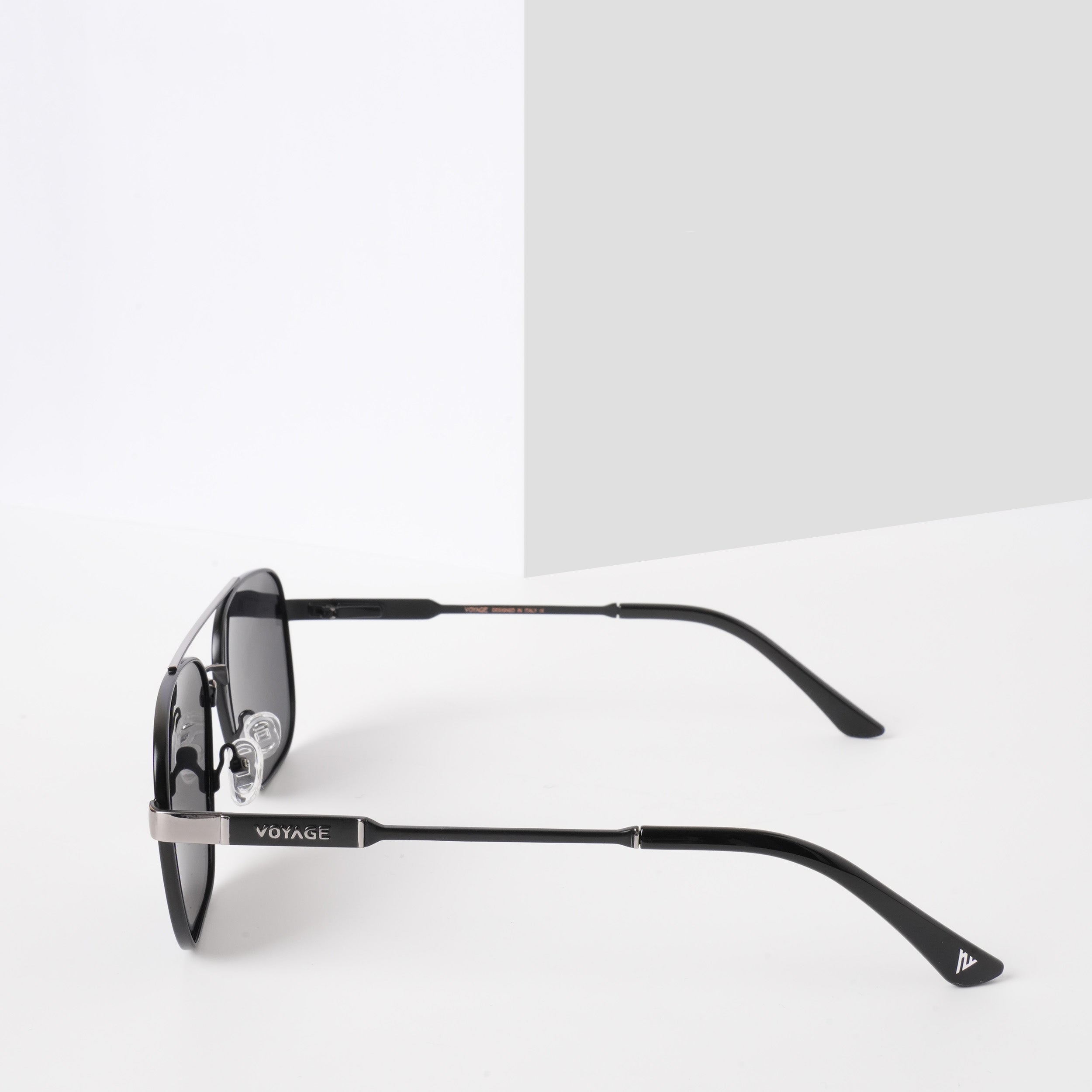 Voyage Exclusive Wayfarer Polarized Sunglasses for Men & Women (Black Lens | Black & Grey Frame - PMG5315)