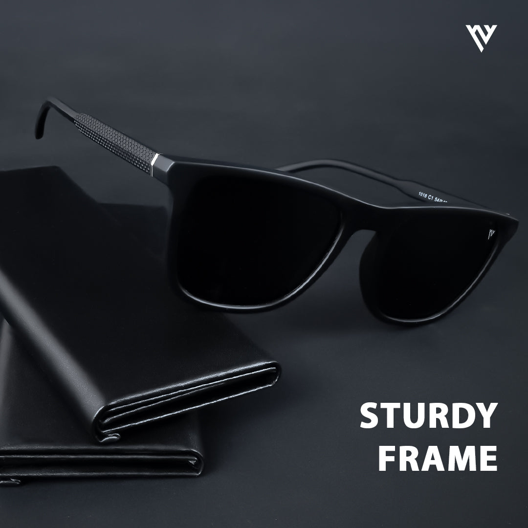 Matt Black Polarized Wayfarer Sunglasses - PMG3967
